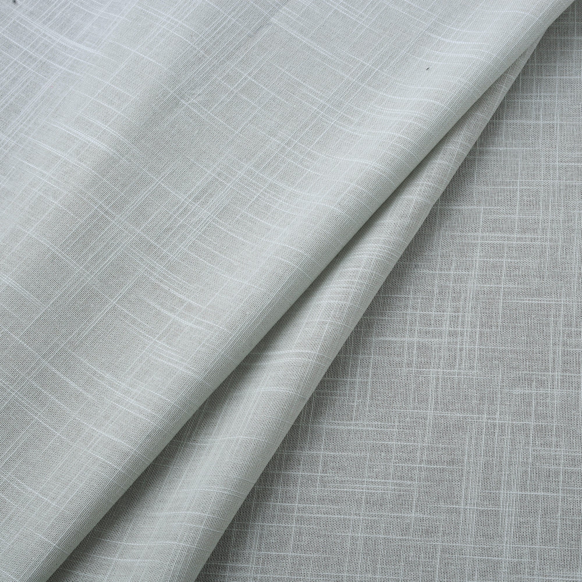 Grey - Prewashed Slub Cotton Plain Fabric 02 - Image 2