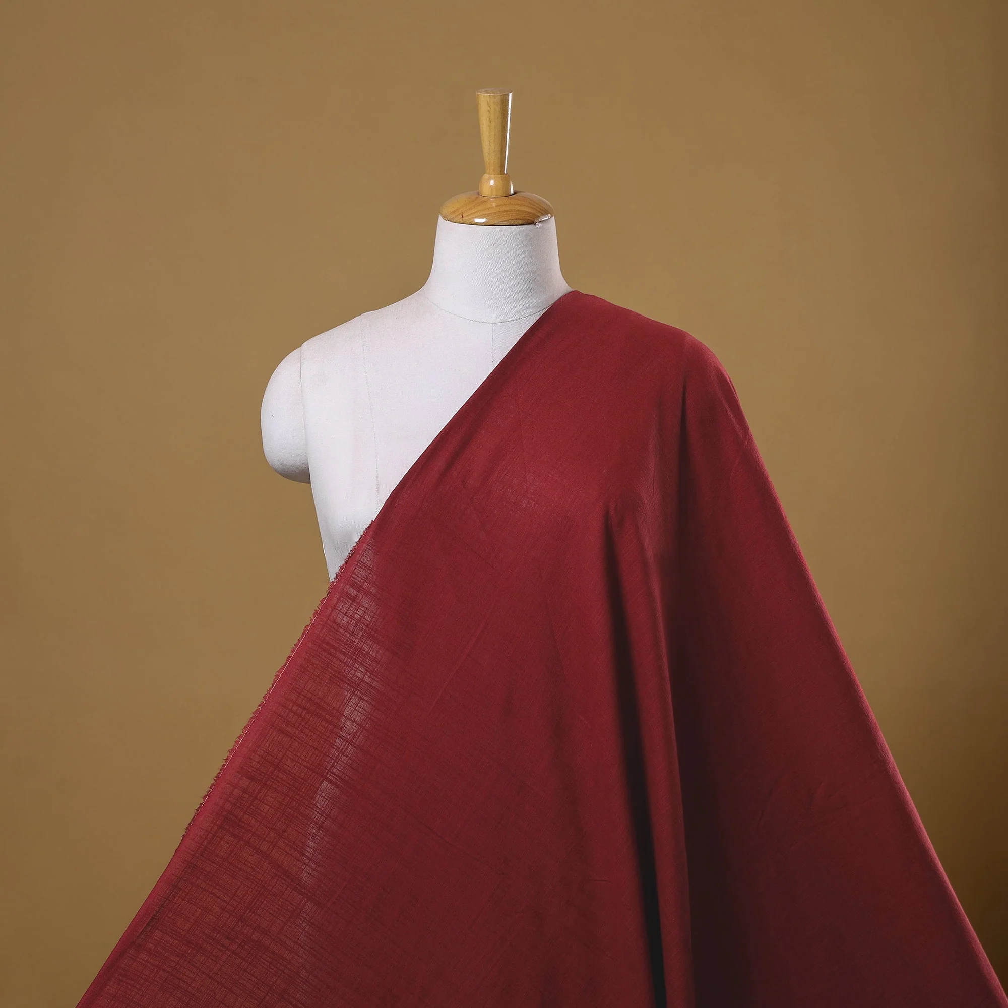 Red - Prewashed Slub Cotton Plain Fabric 08
