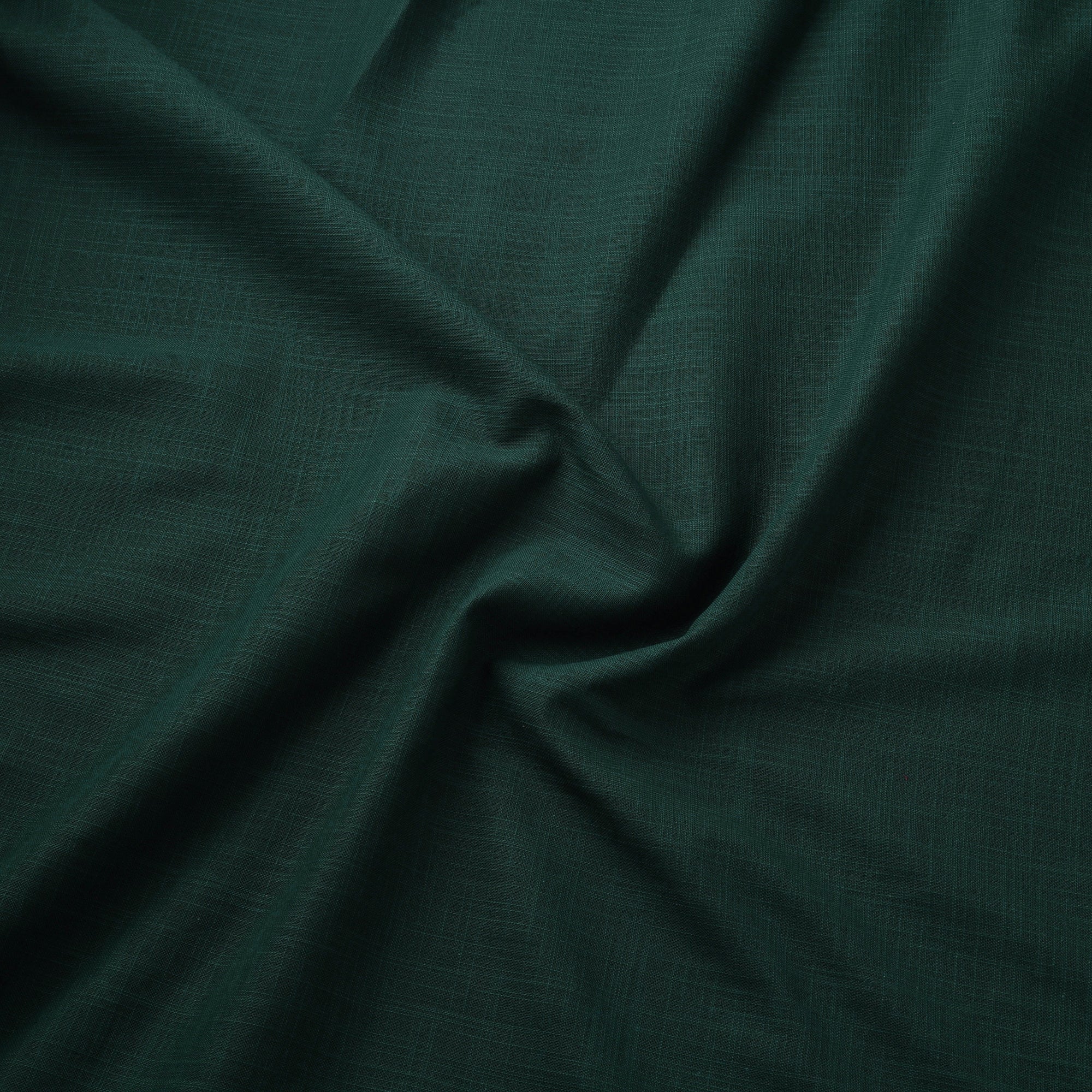 Green - Prewashed Slub Cotton Plain Fabric 10 - Image 3