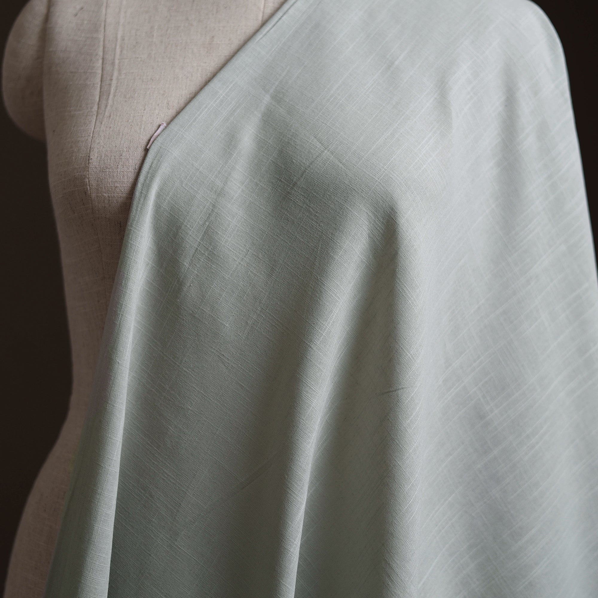 Blue - Prewashed Slub Cotton Plain Fabric 48 - Image 2