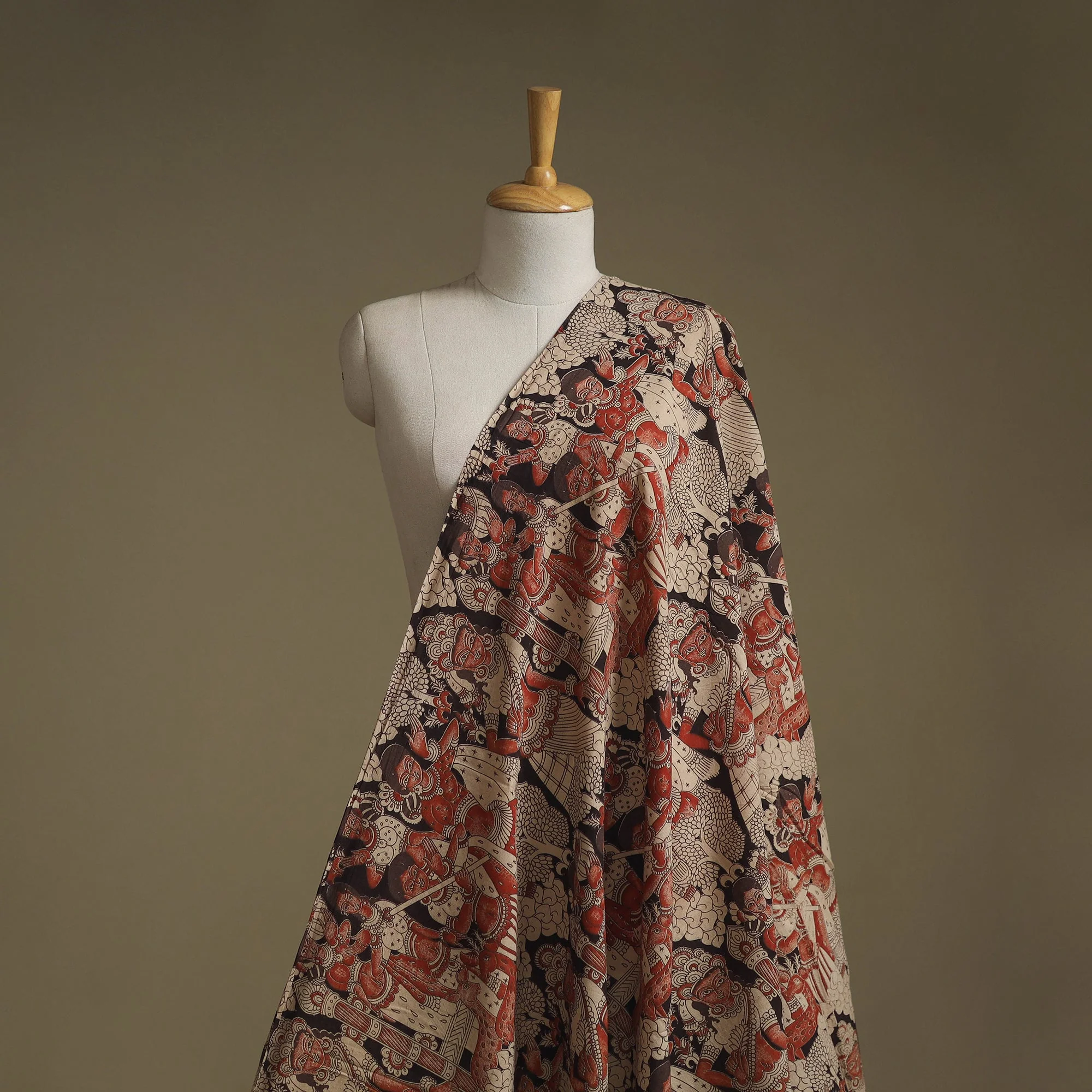 Multicolor - Printed Cotton Kalamkari Fabric 16