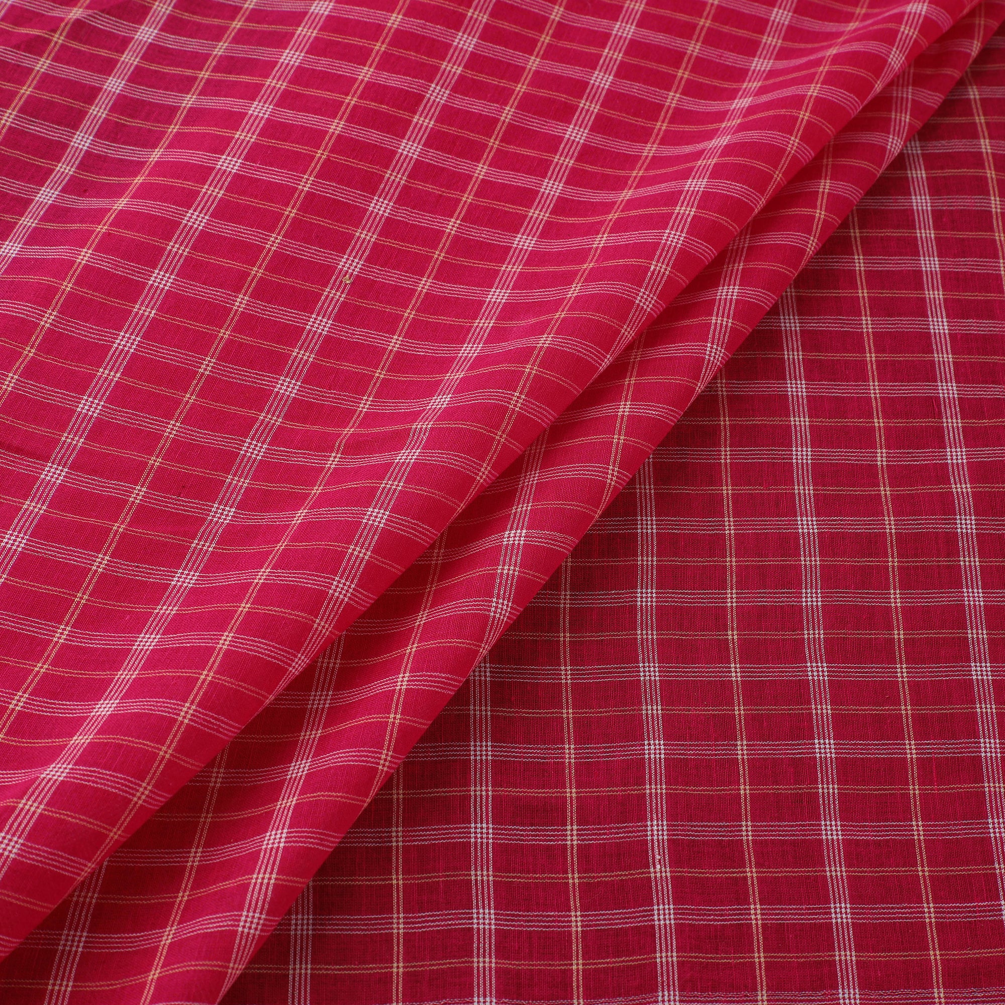 Pink - Pure Handloom Cotton Bengal Jamdani Fabric 03 - Image 2