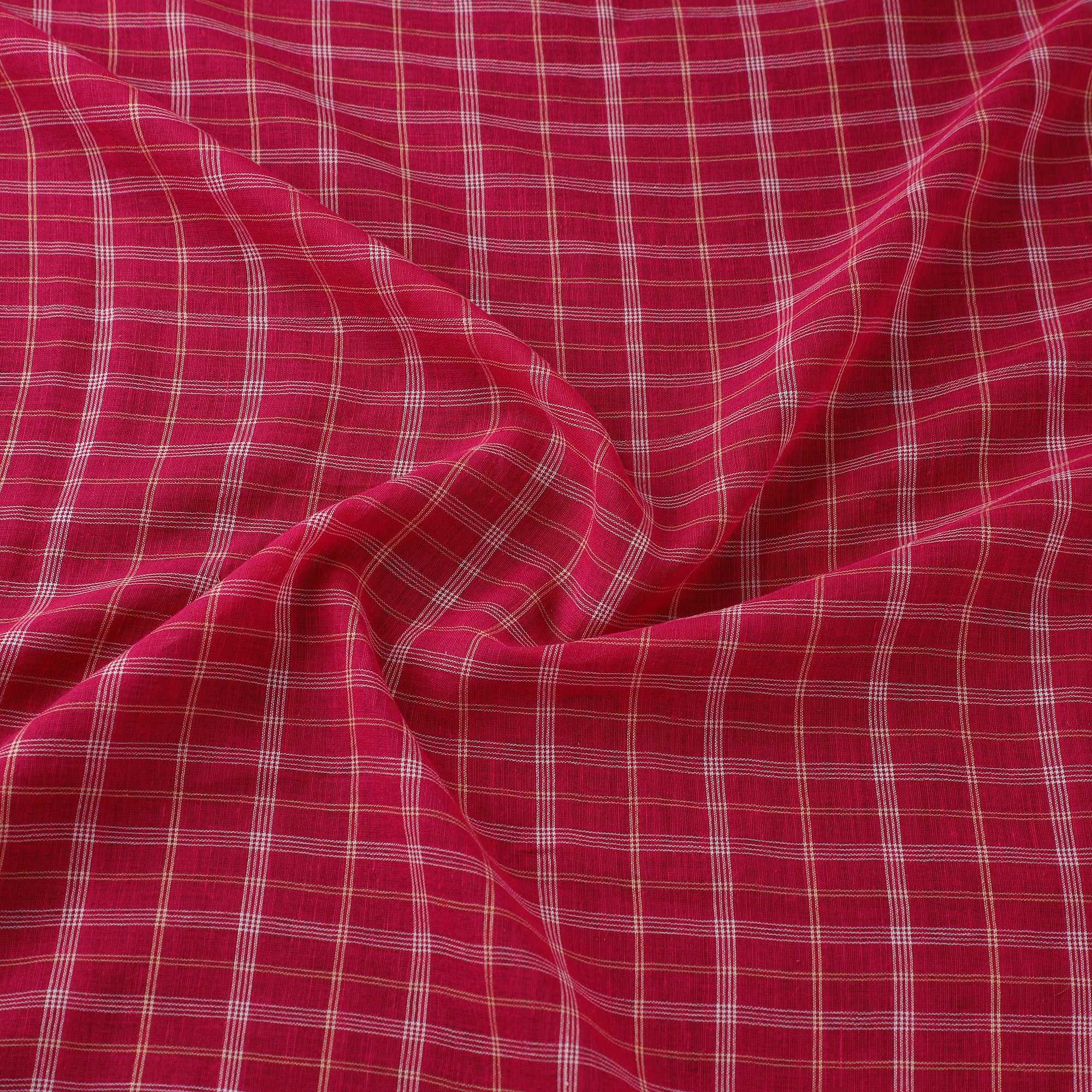 Pink - Pure Handloom Cotton Bengal Jamdani Fabric 03 - Image 3