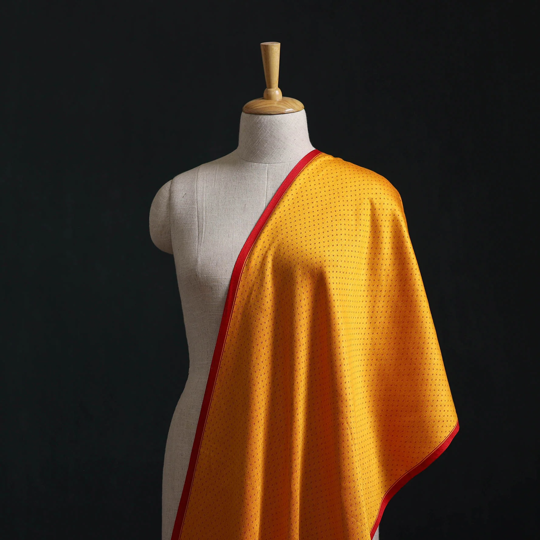 Pure Handloom Silk Cotton Mashru Fabric (Width - 22 in) 08 - Image 2