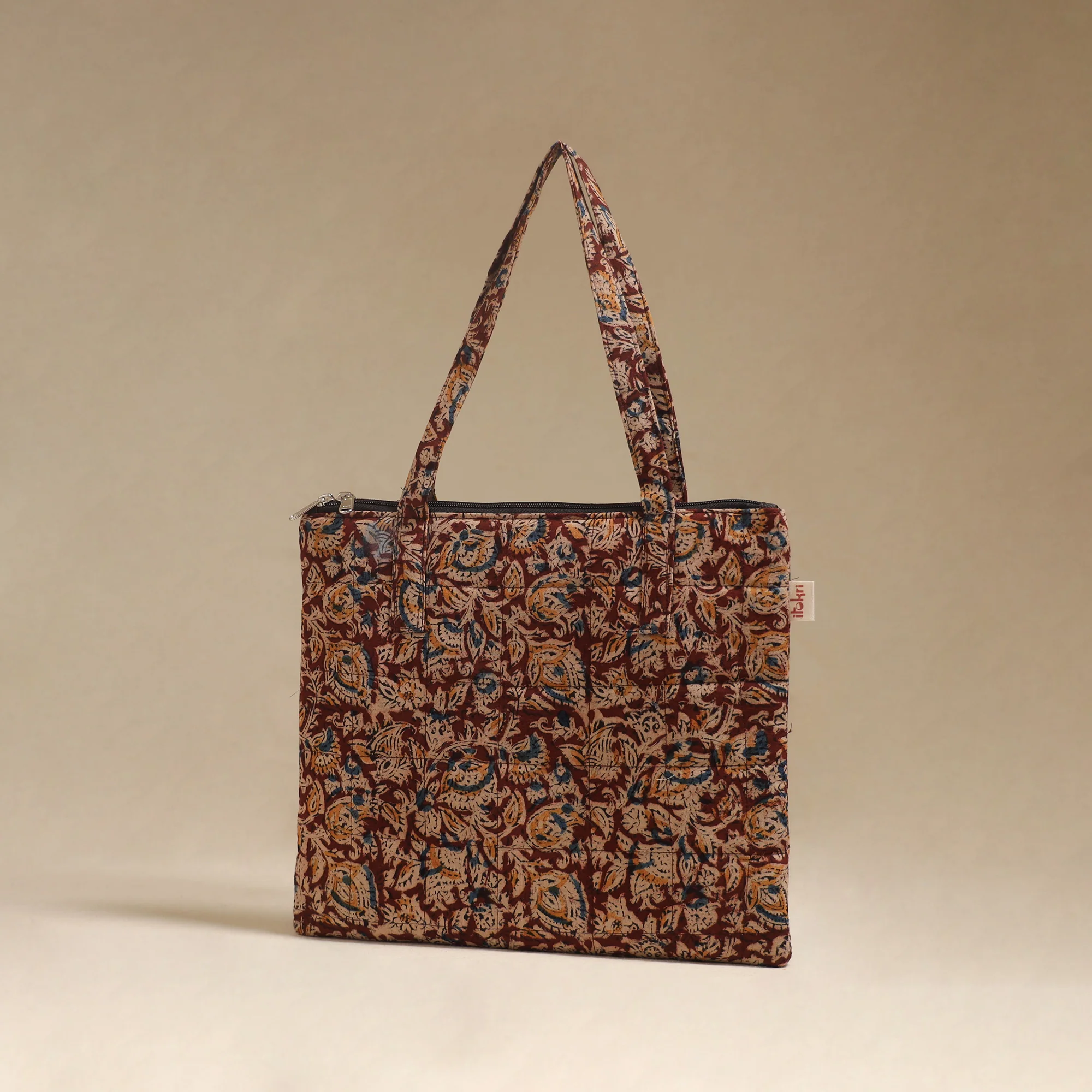 Maroon - Quilted Fabric Handcrafted Handbag 14