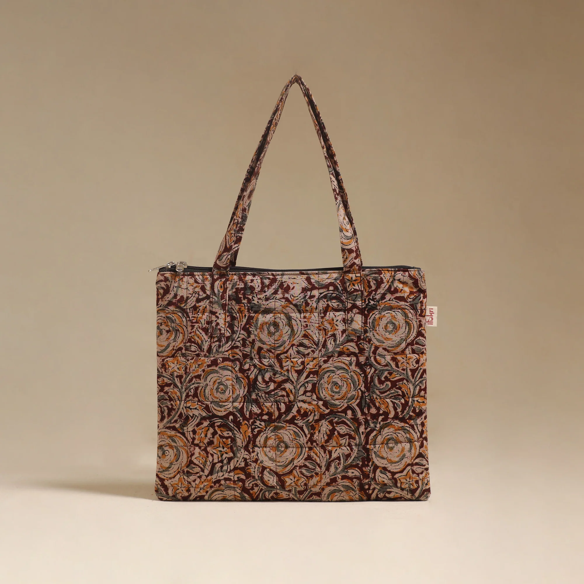 Maroon - Quilted Fabric Handcrafted Handbag 17 - Image 2