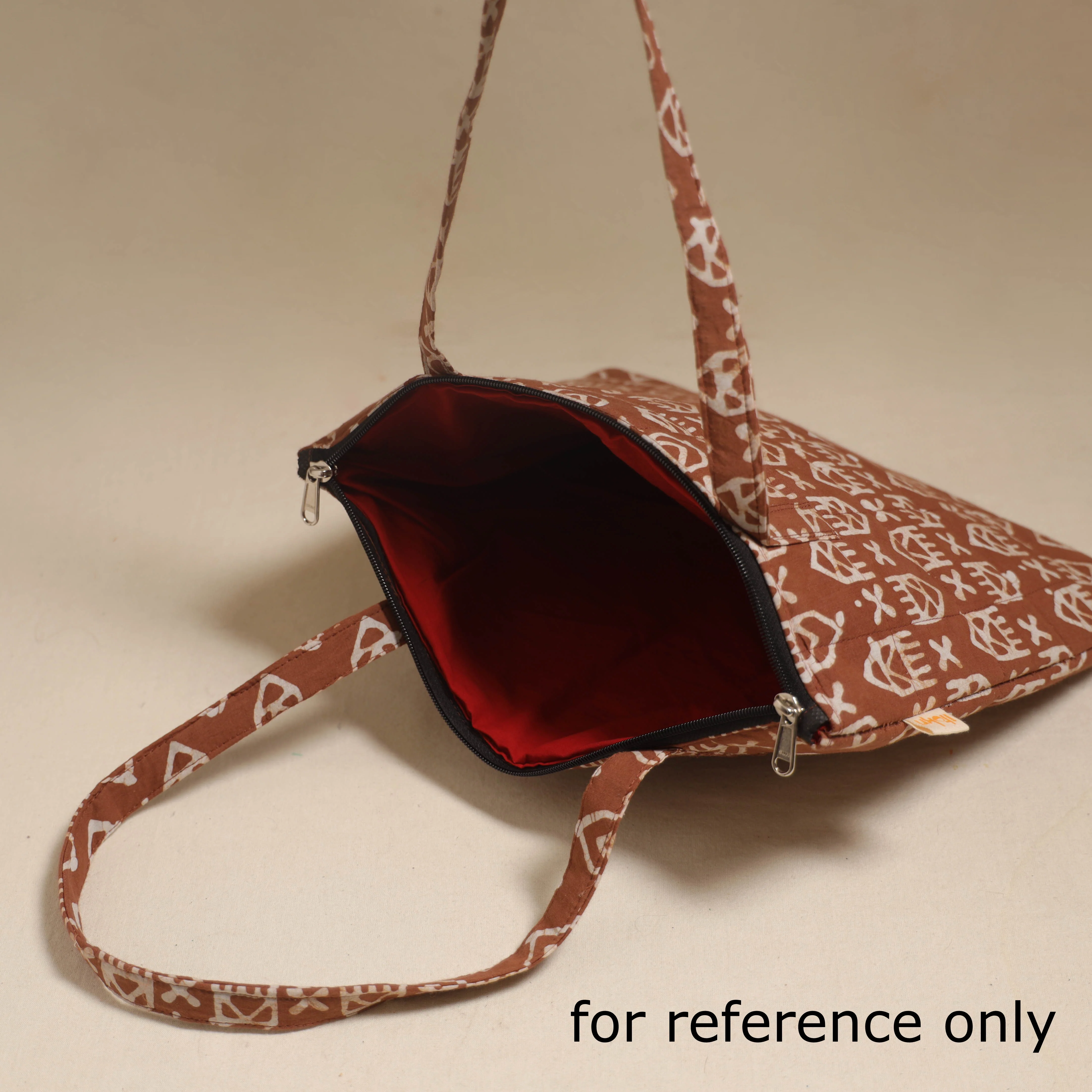 Maroon - Quilted Fabric Handcrafted Handbag 17 - Image 4