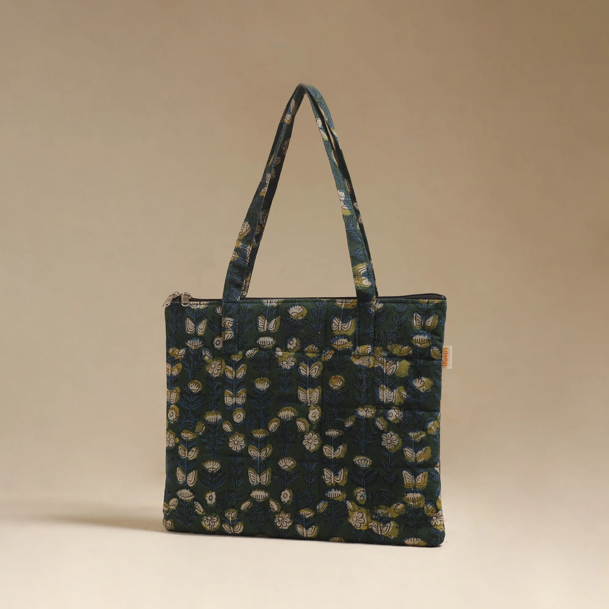 Blue - Quilted Fabric Handcrafted Handbag 25