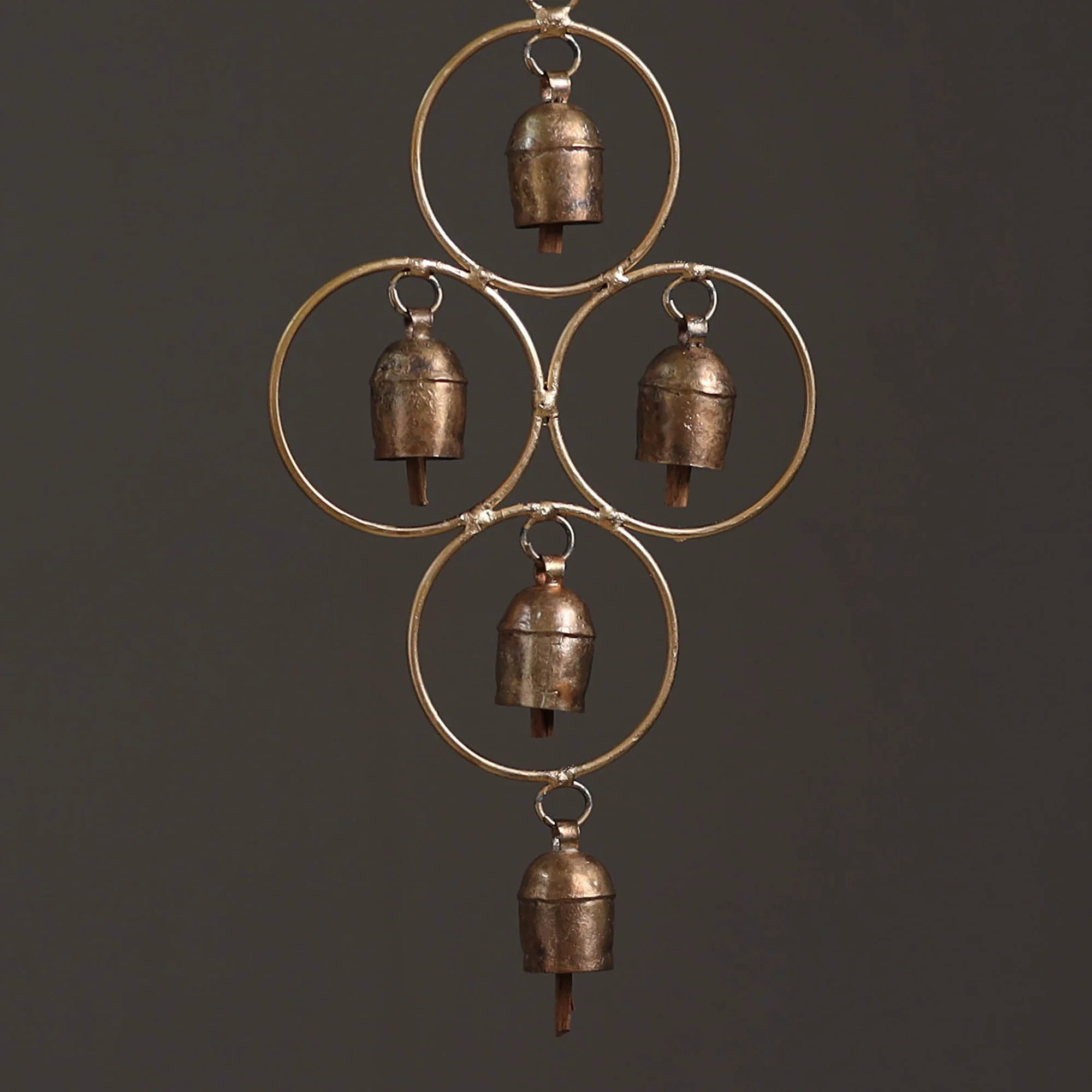 Ring - Kutch Copper Coated 5 Bells Wind Chimes 14 - Image 2