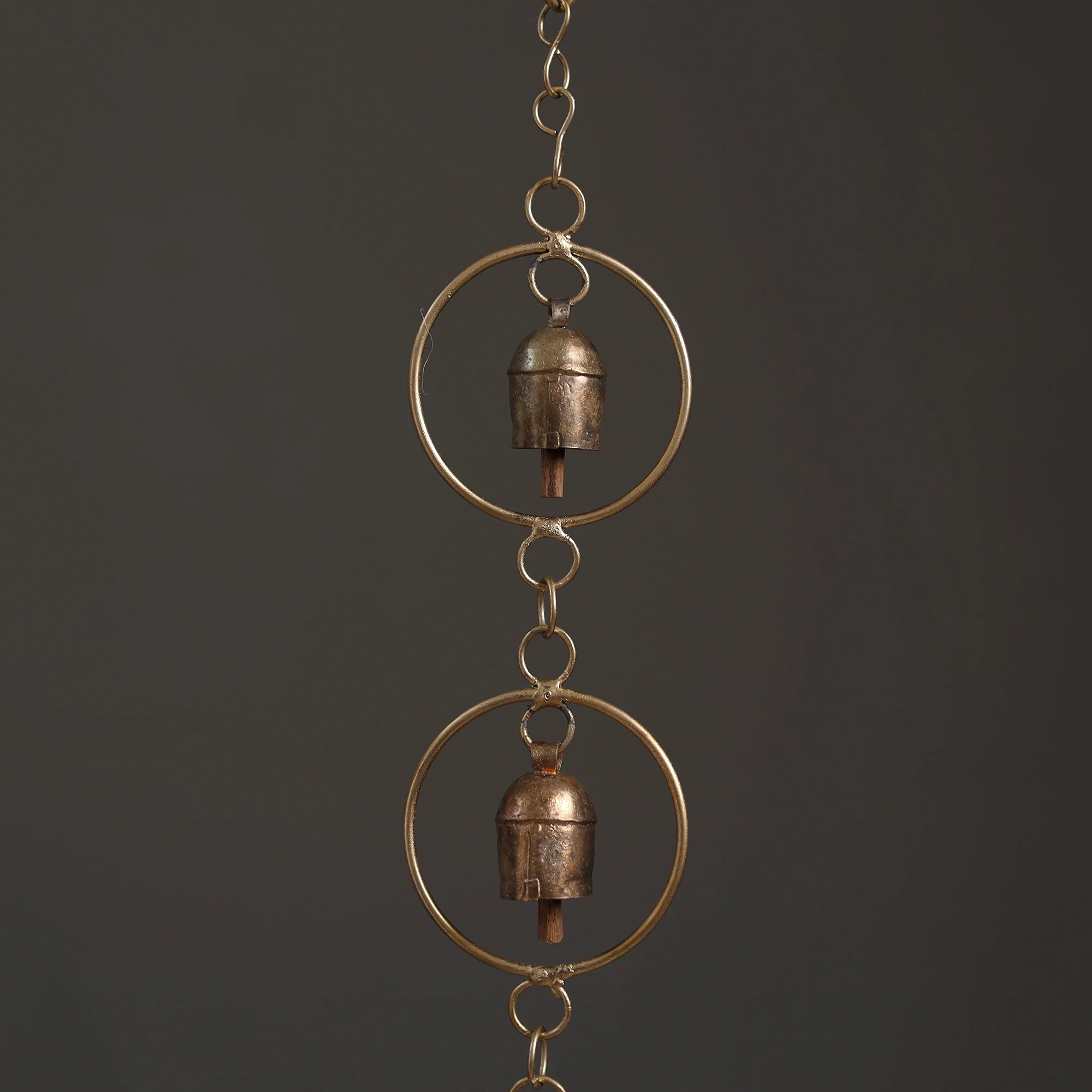 Round - Kutch Copper Coated 5 Bells Wind Chimes 21 - Image 2