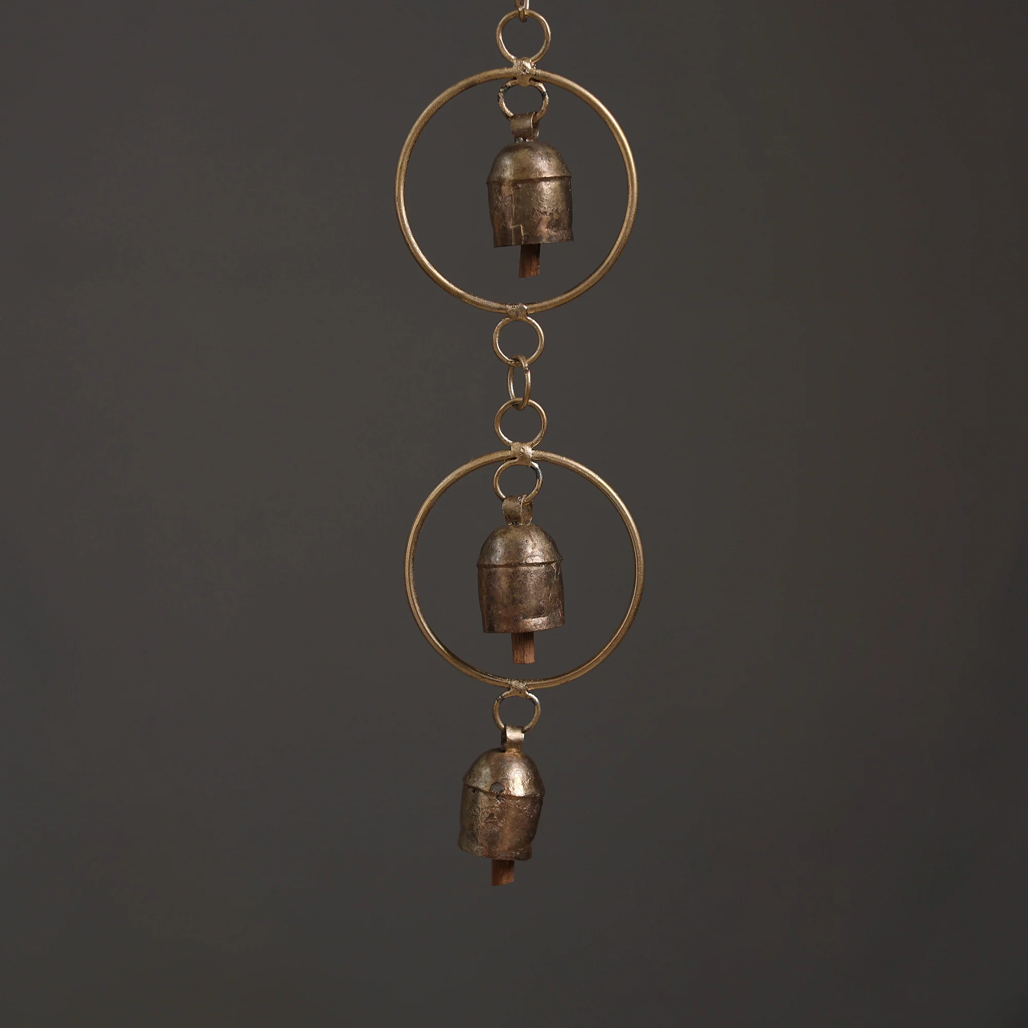 Round - Kutch Copper Coated 5 Bells Wind Chimes 21 - Image 3
