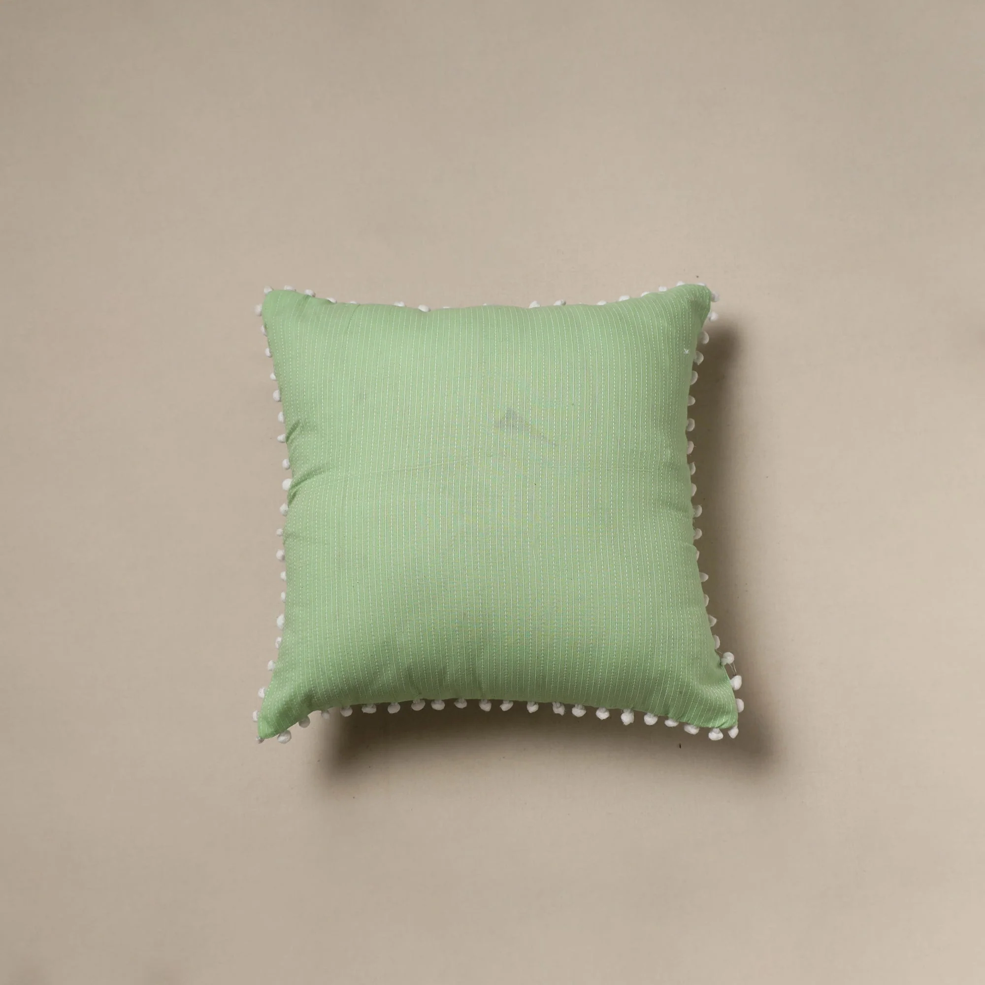 Green - Running Stitch Plain Cushion Cover 54