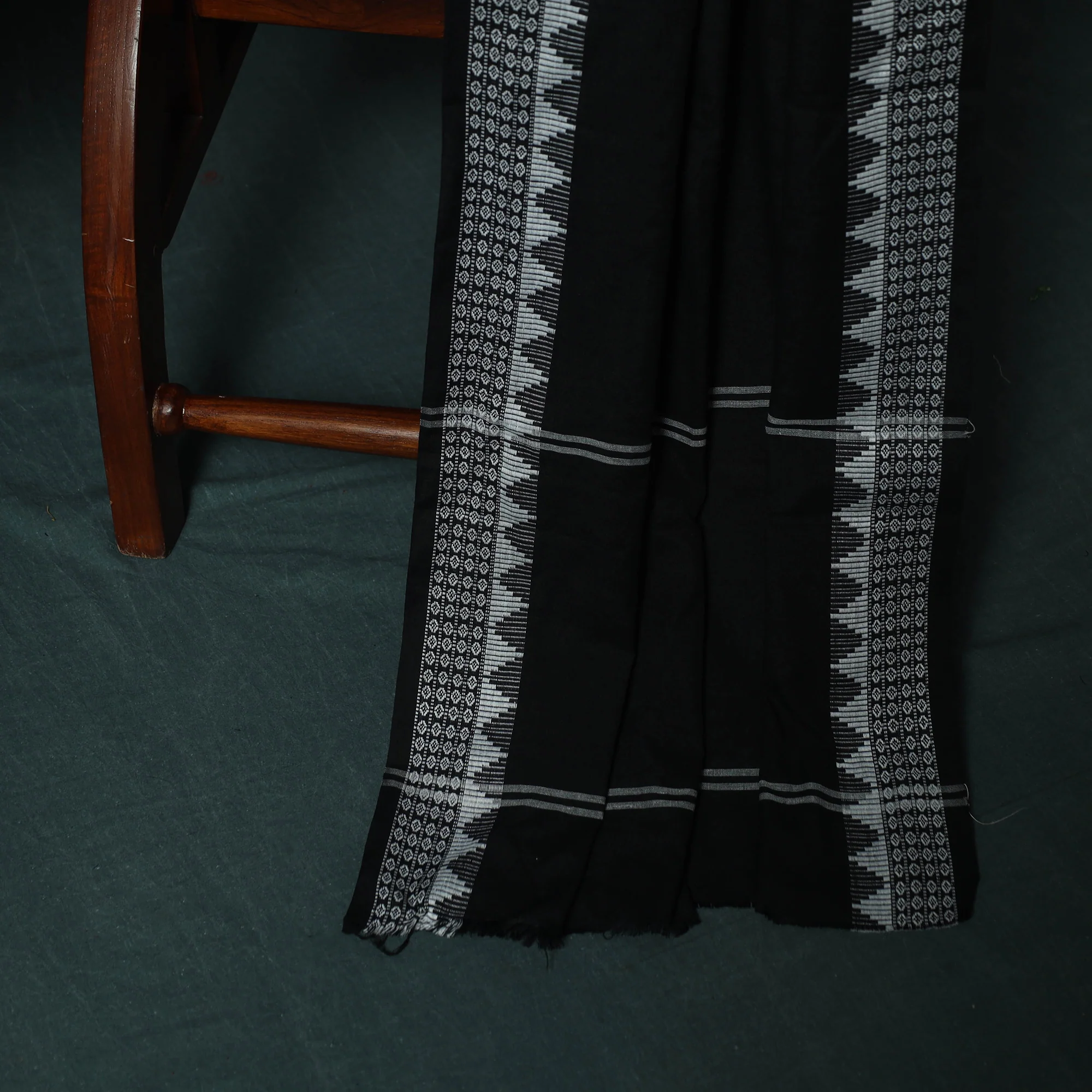 Maroon - Sambalpuri Ikat Cotton 3pc Unstitched Dress Material Suit Set 28 - Image 4