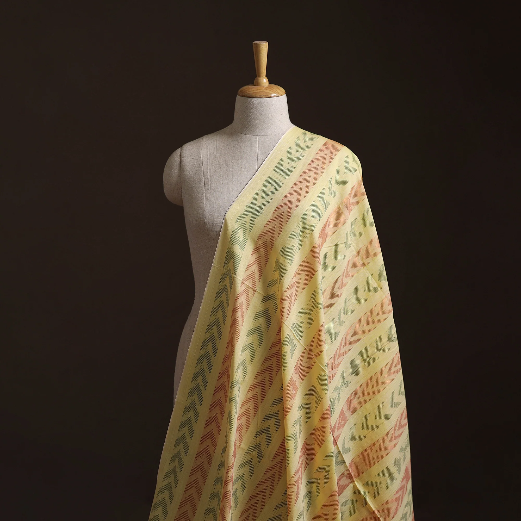 Yellow - sambalpuri Ikat Weave Cotton Fabric 02