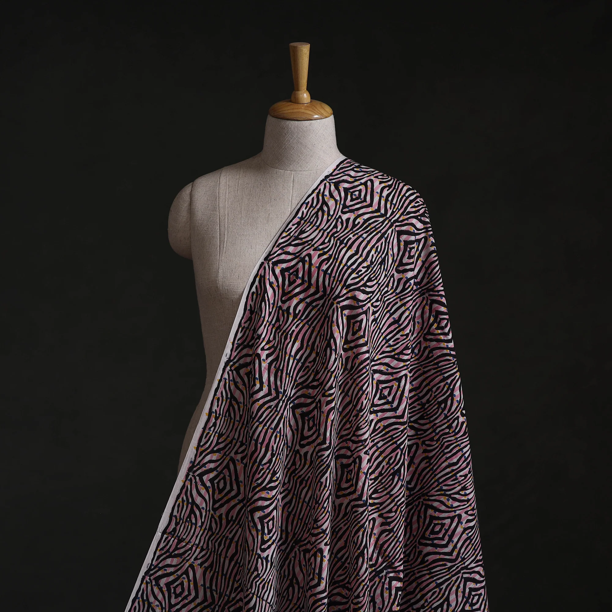 Multicolor - Sanganeri Block Print Pure Cotton Fabric 16