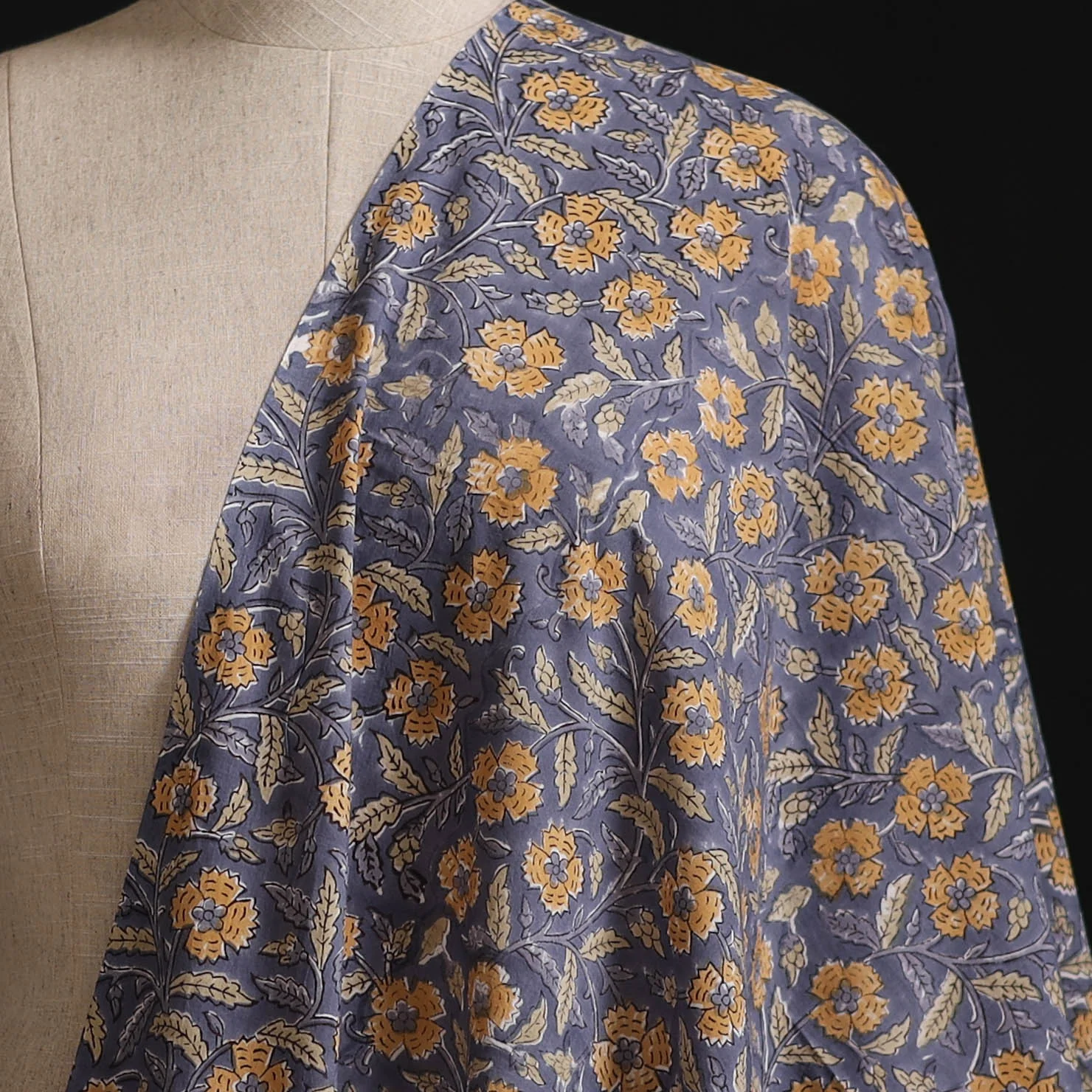 Sanganeri Hand Block Print Cotton Fabric 02 - Image 2