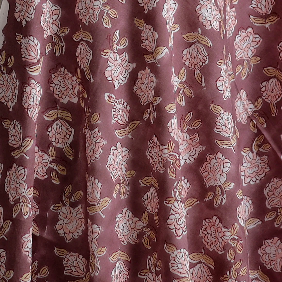 Pink - Sanganeri Hand Block Print Cotton Fabric 10 - Image 3