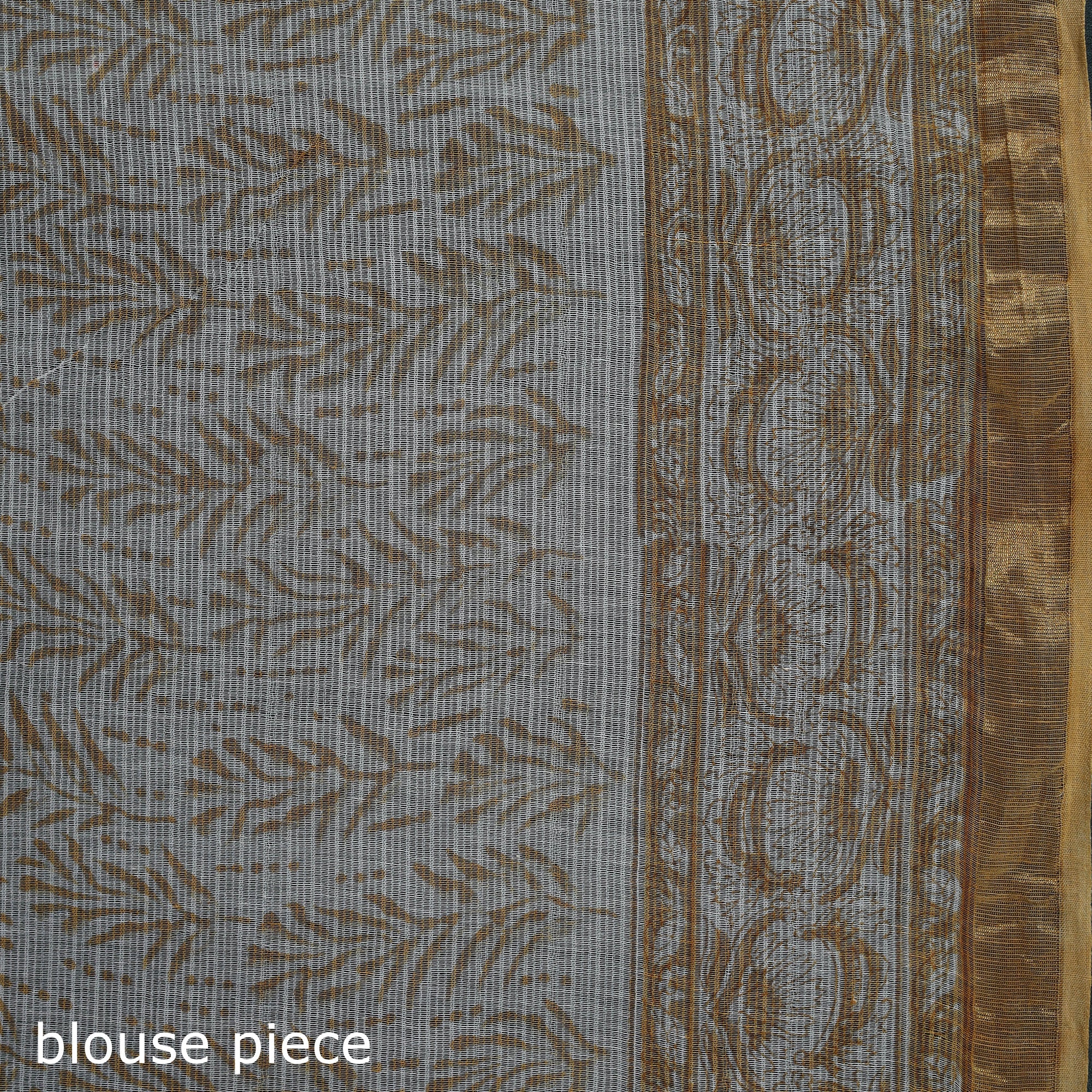 Sanganeri Hand Block Print Kota Doria Cotton Saree 13 - Image 5