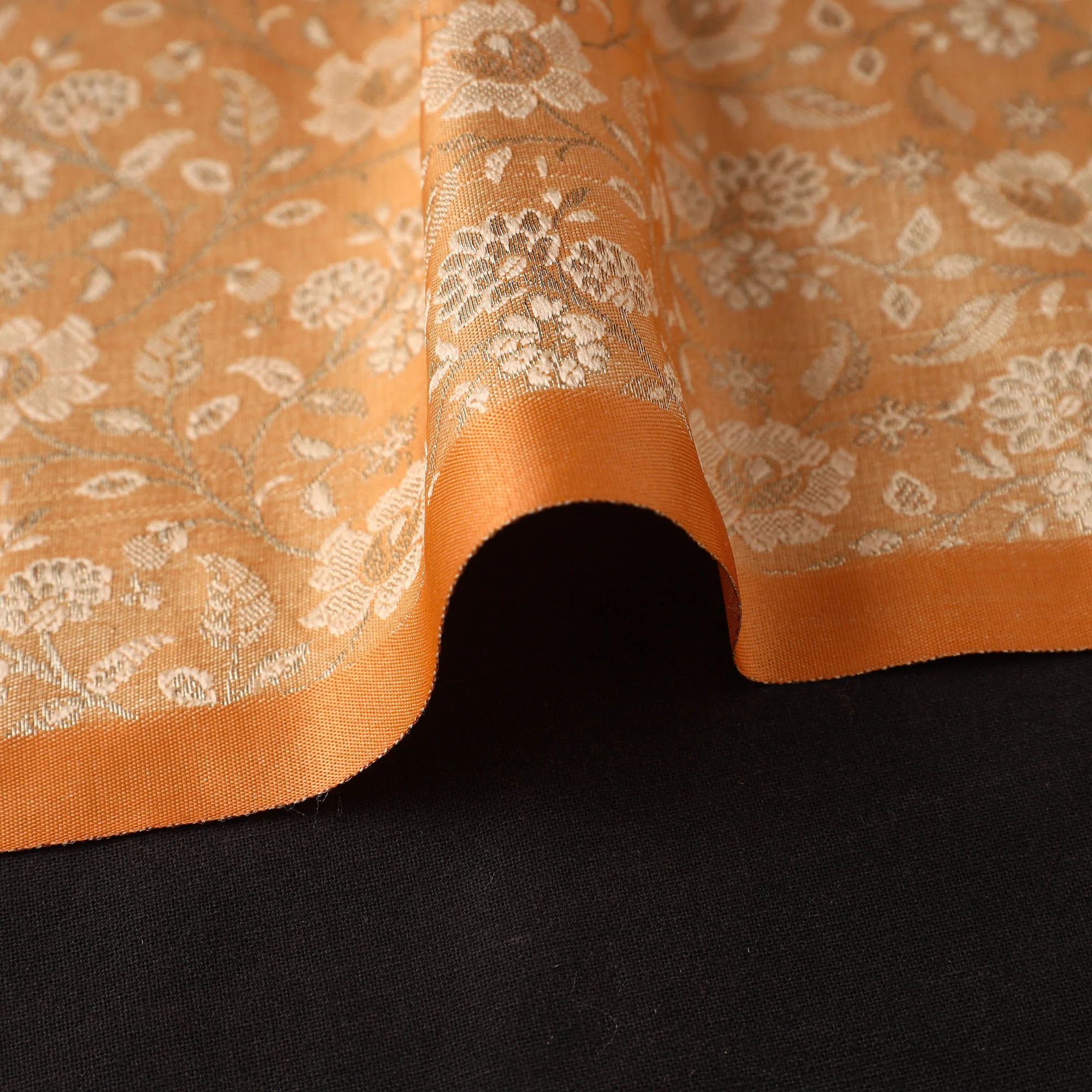 Peach - Semi Silk Brocade Banarasi Fabric 05 - Image 4