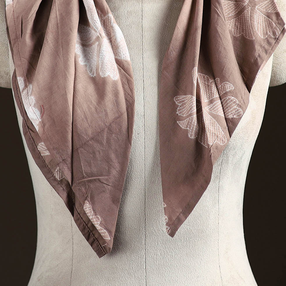 Shibori Tie-Dye Cotton Brooch Scarf 30 - Image 2