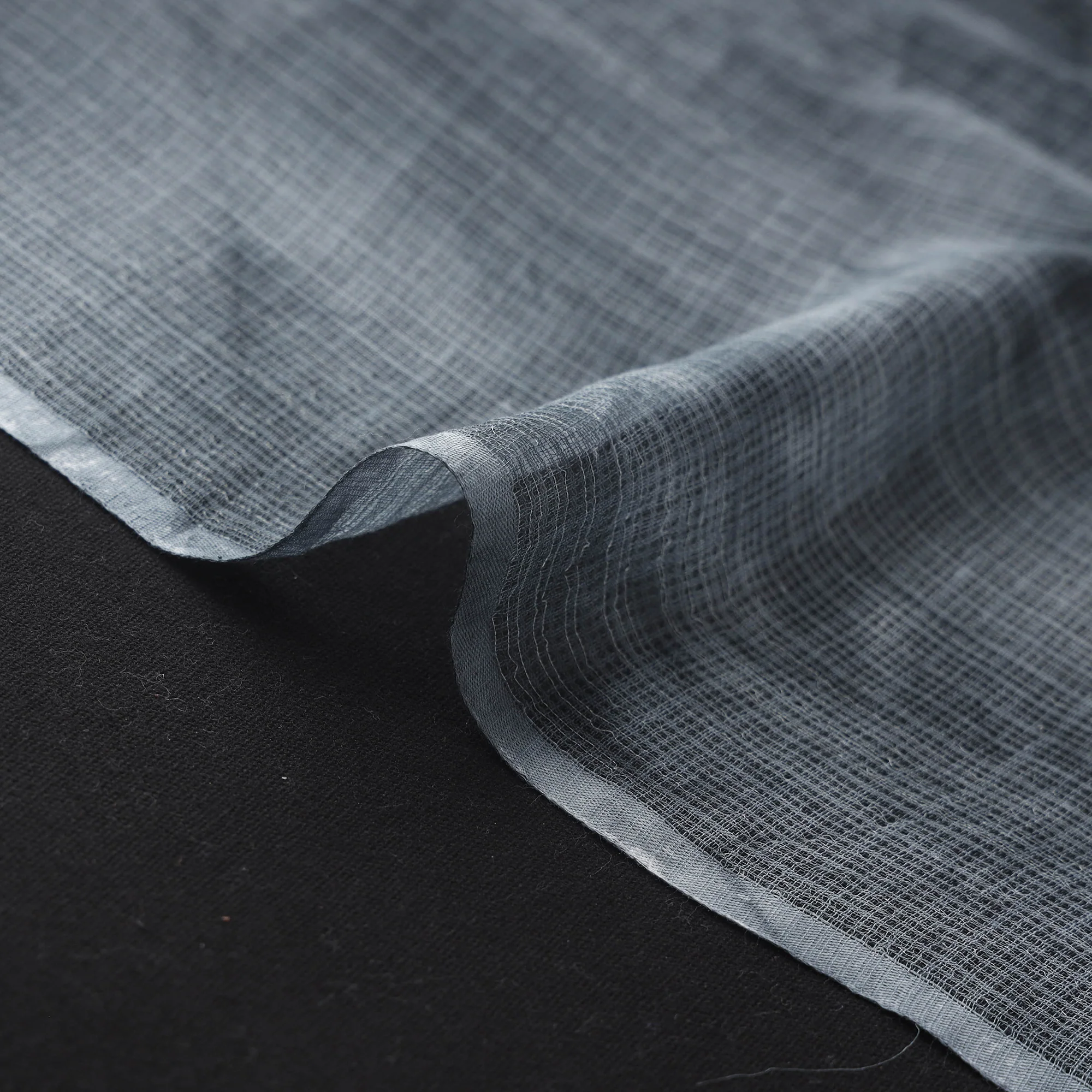 Grey - Shibori Tie-Dye Kota Doria Cotton Fabric 02 - Image 4