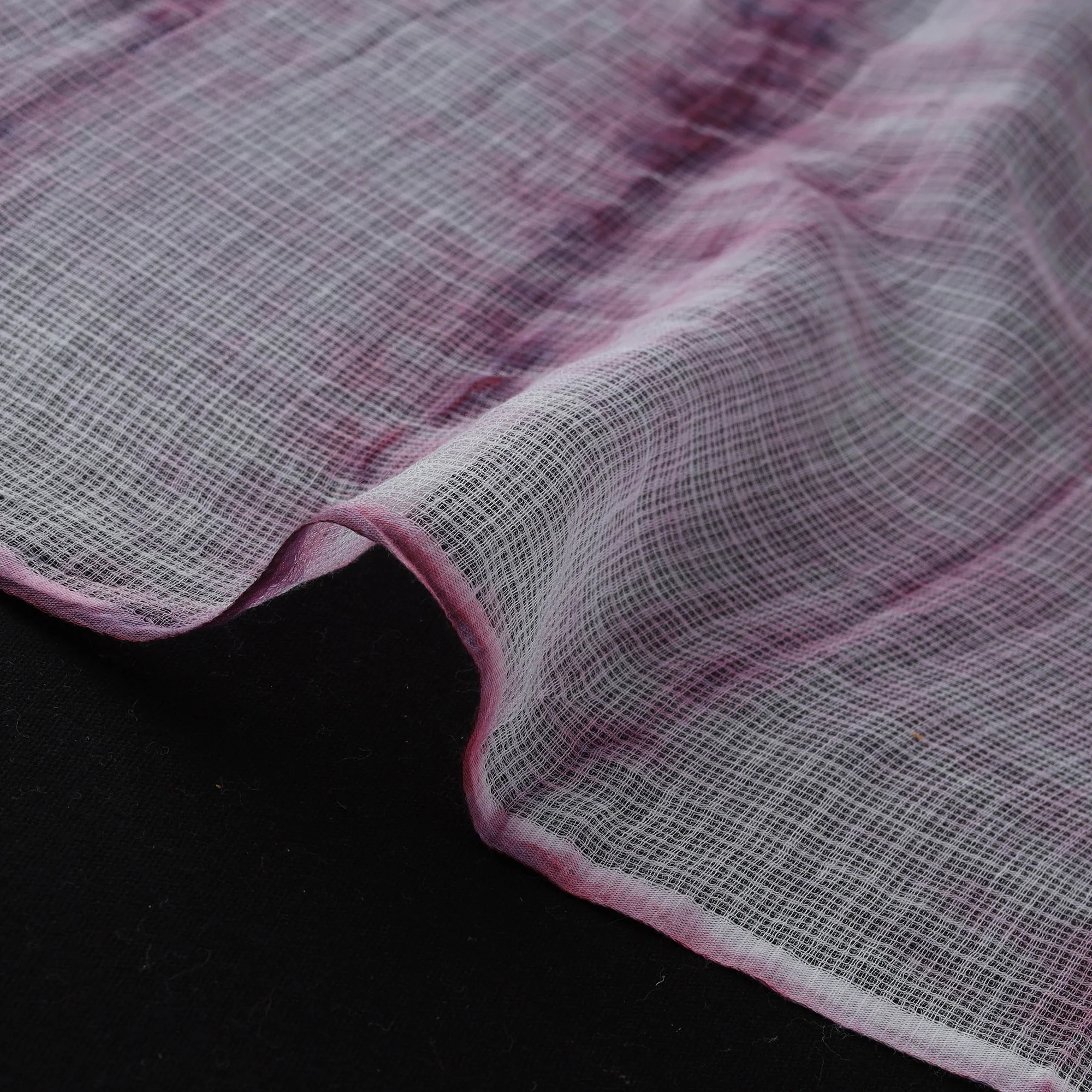 White - Shibori Tie-Dye Kota Doria Cotton Fabric 18 - Image 4