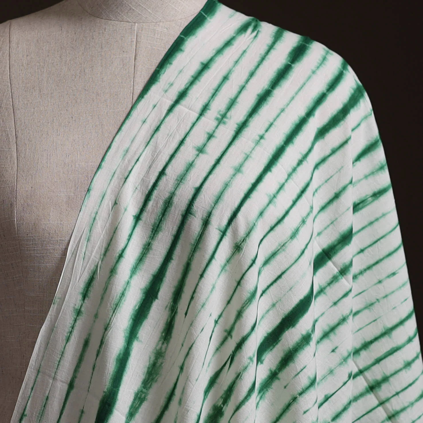 Green - Shibori Tie-Dye Pure Cotton Fabric 04 - Image 2