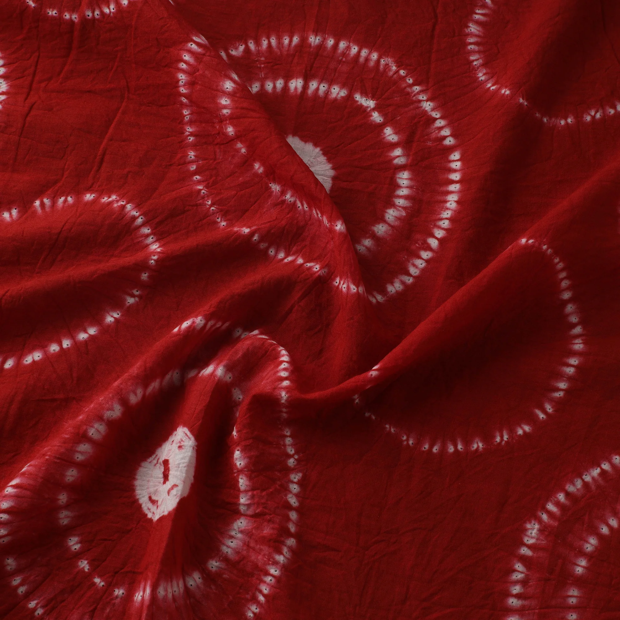 Red - Shibori Tie-Dye Pure Cotton Fabric 05 - Image 3