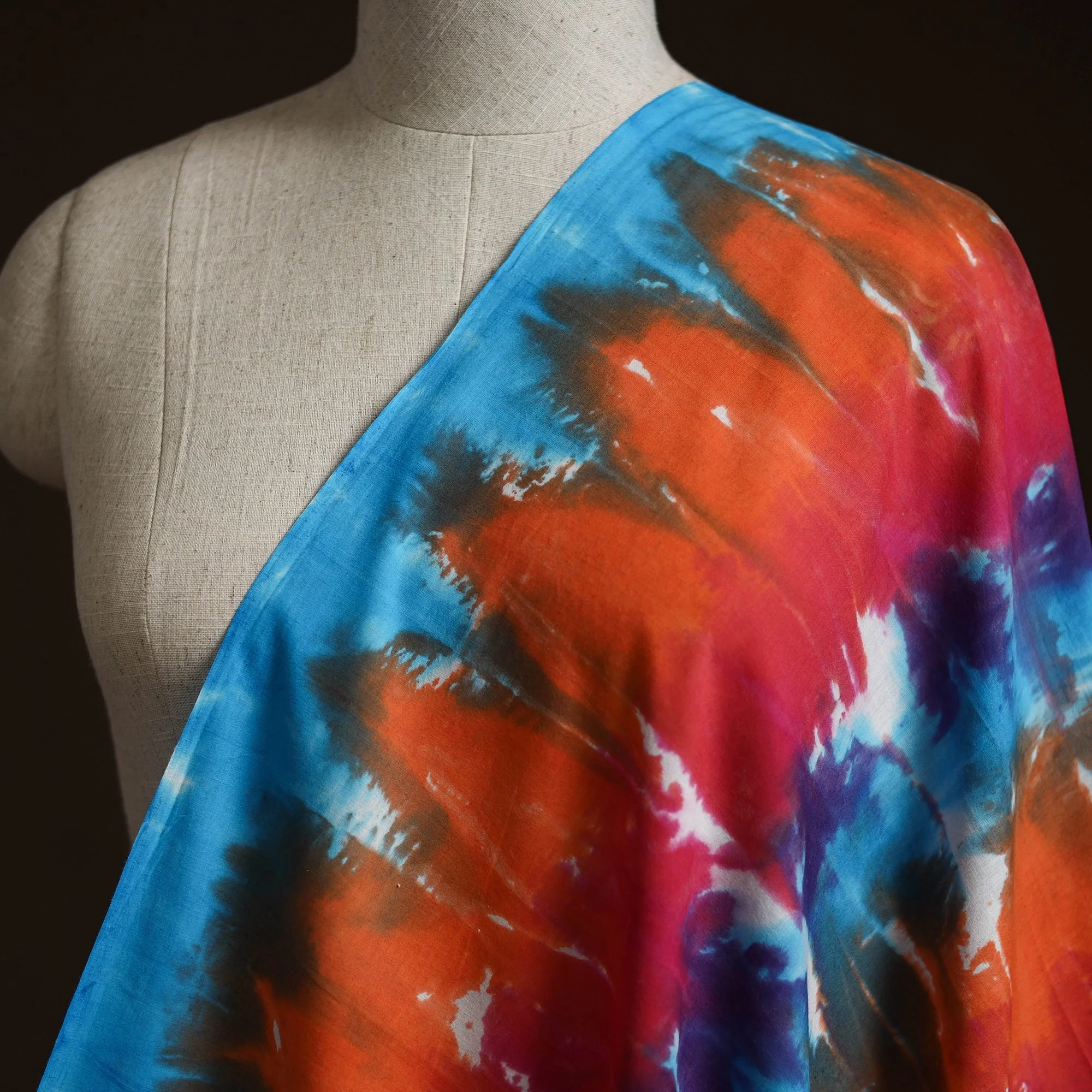 Multicolor - Shibori Tie-Dye Pure Mul Cotton Fabric 20 - Image 2