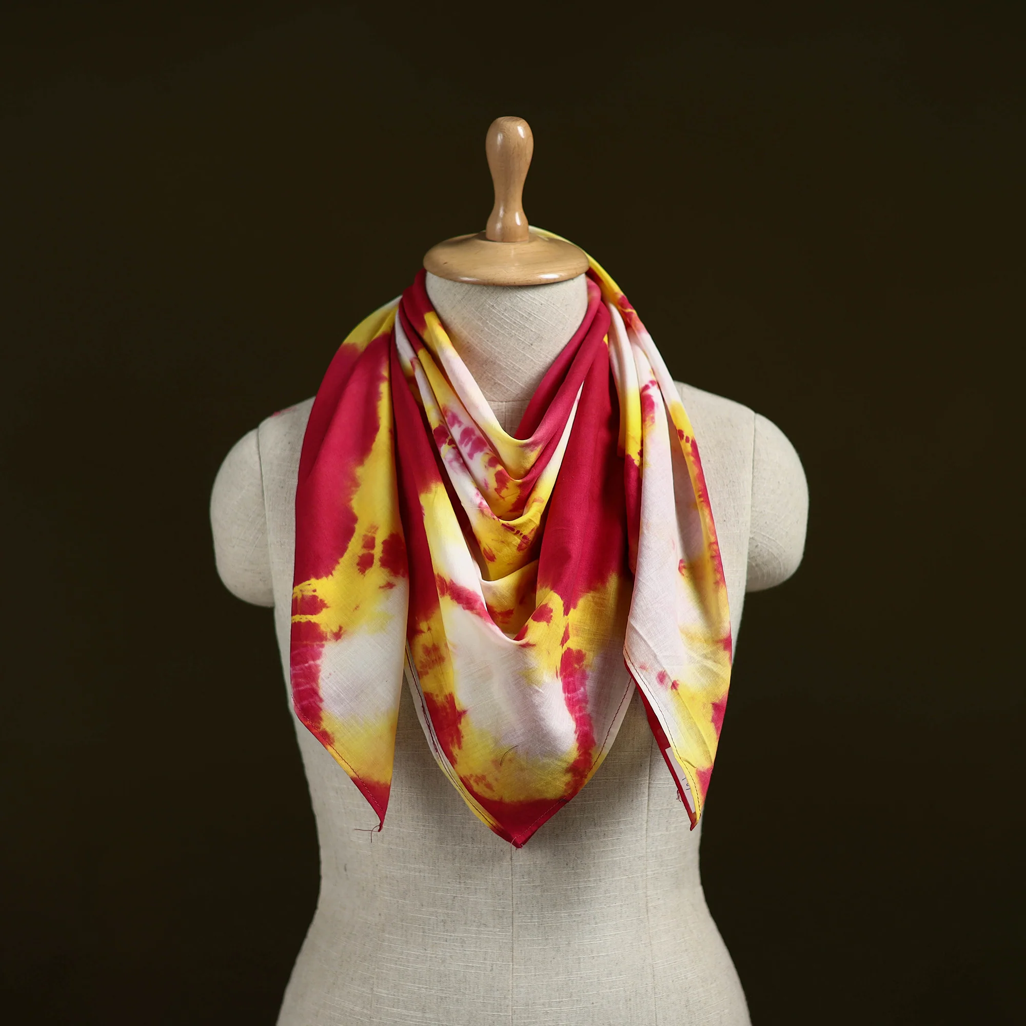 Multicolor - Shibori Tie-Dye Pure Mul Cotton Scarf 02