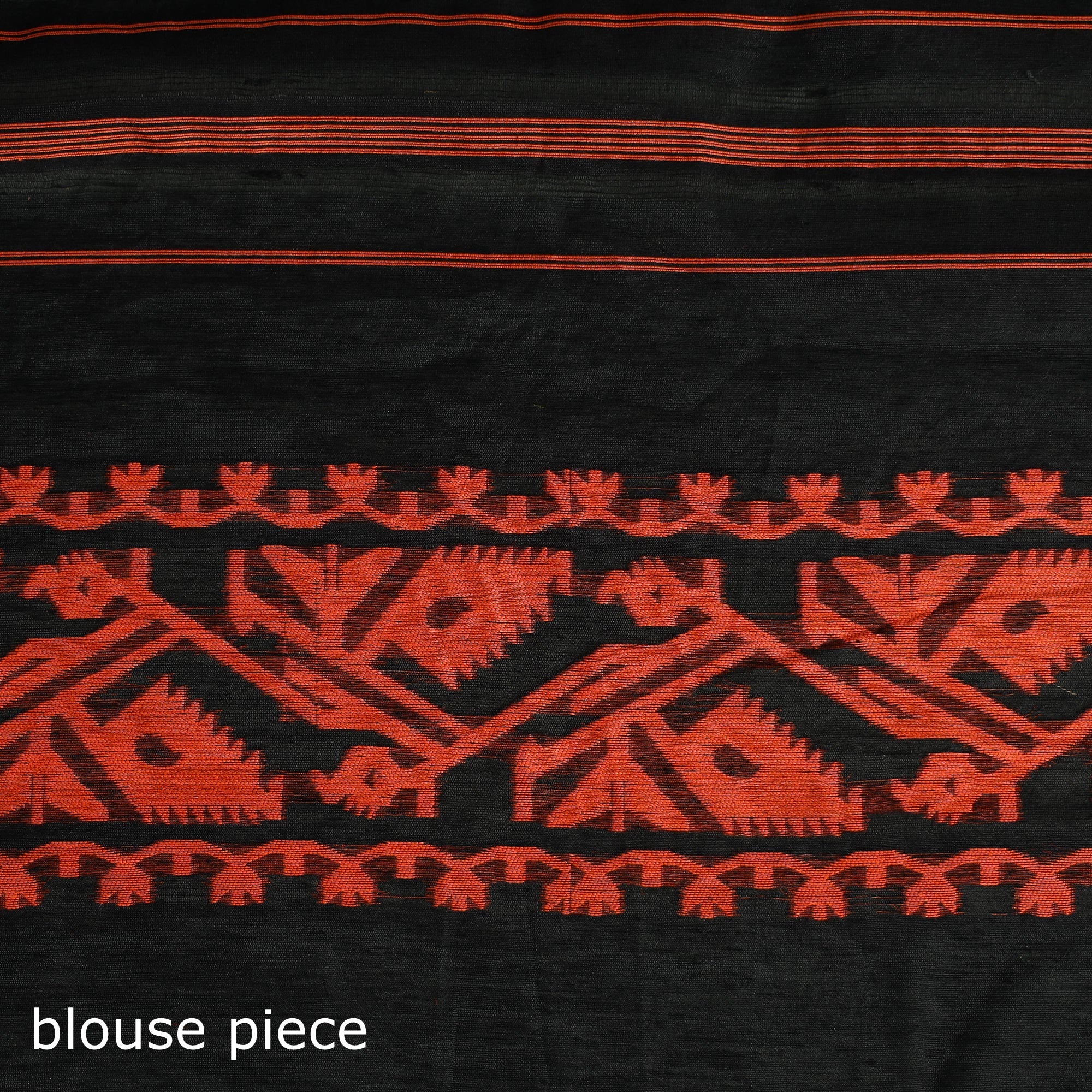 Orange - Silk Cotton Dhakai Jamdani Saree 01 - Image 5