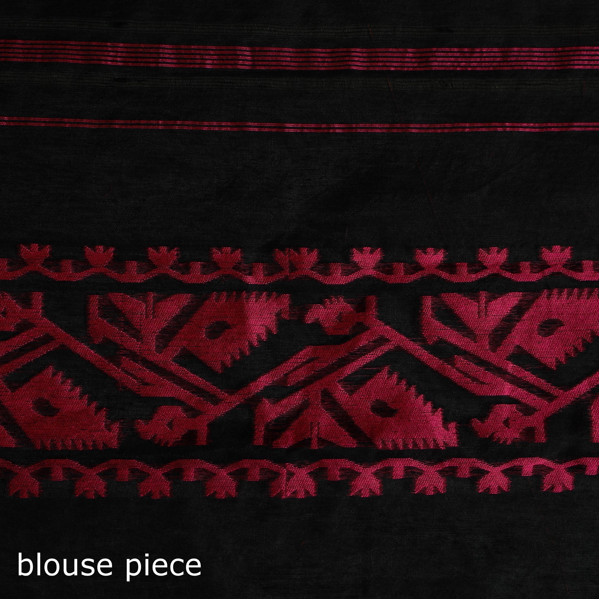 Pink - Silk Cotton Dhakai Jamdani Saree  06 - Image 5
