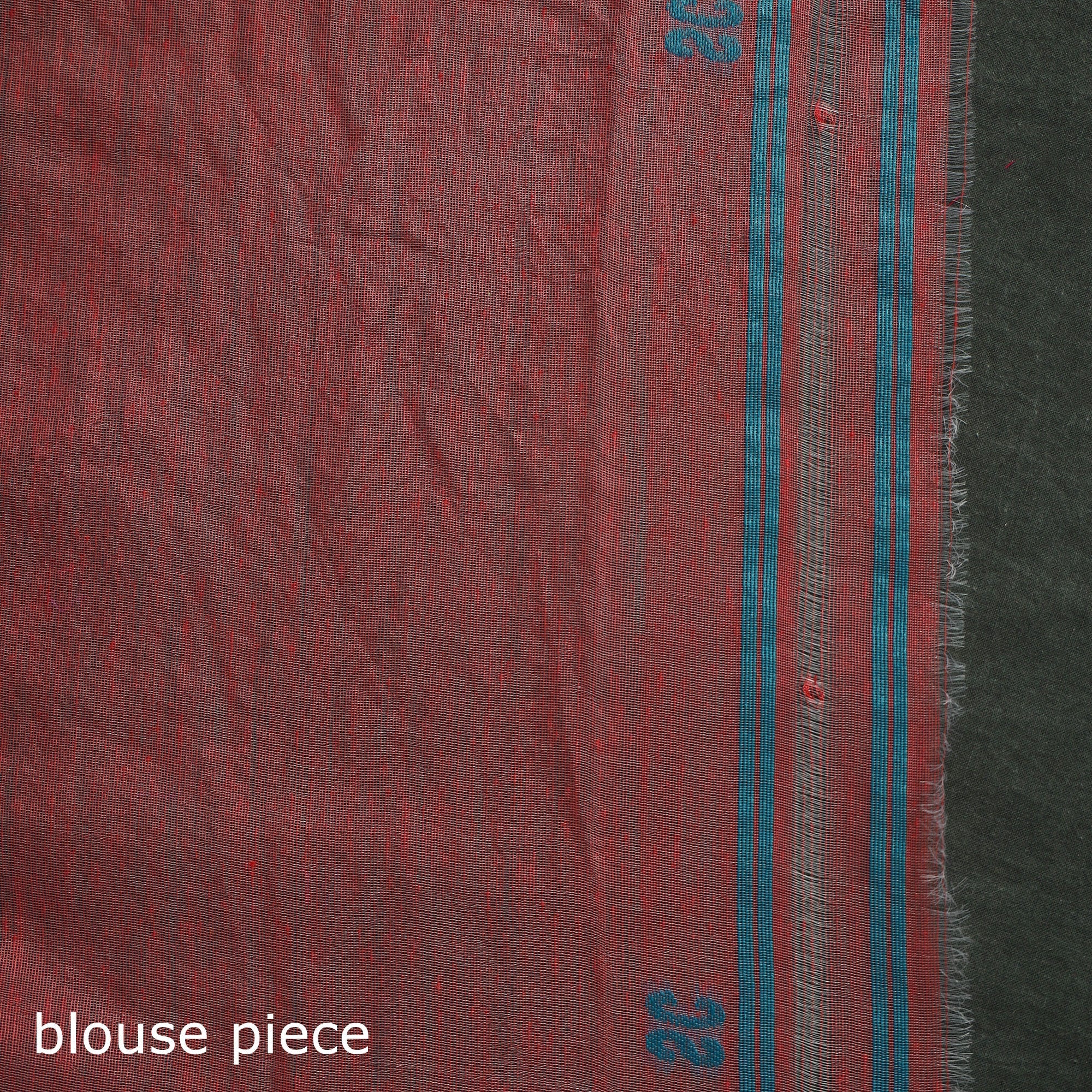 Red - Silk Cotton Dhakai Jamdani Saree 10 - Image 5
