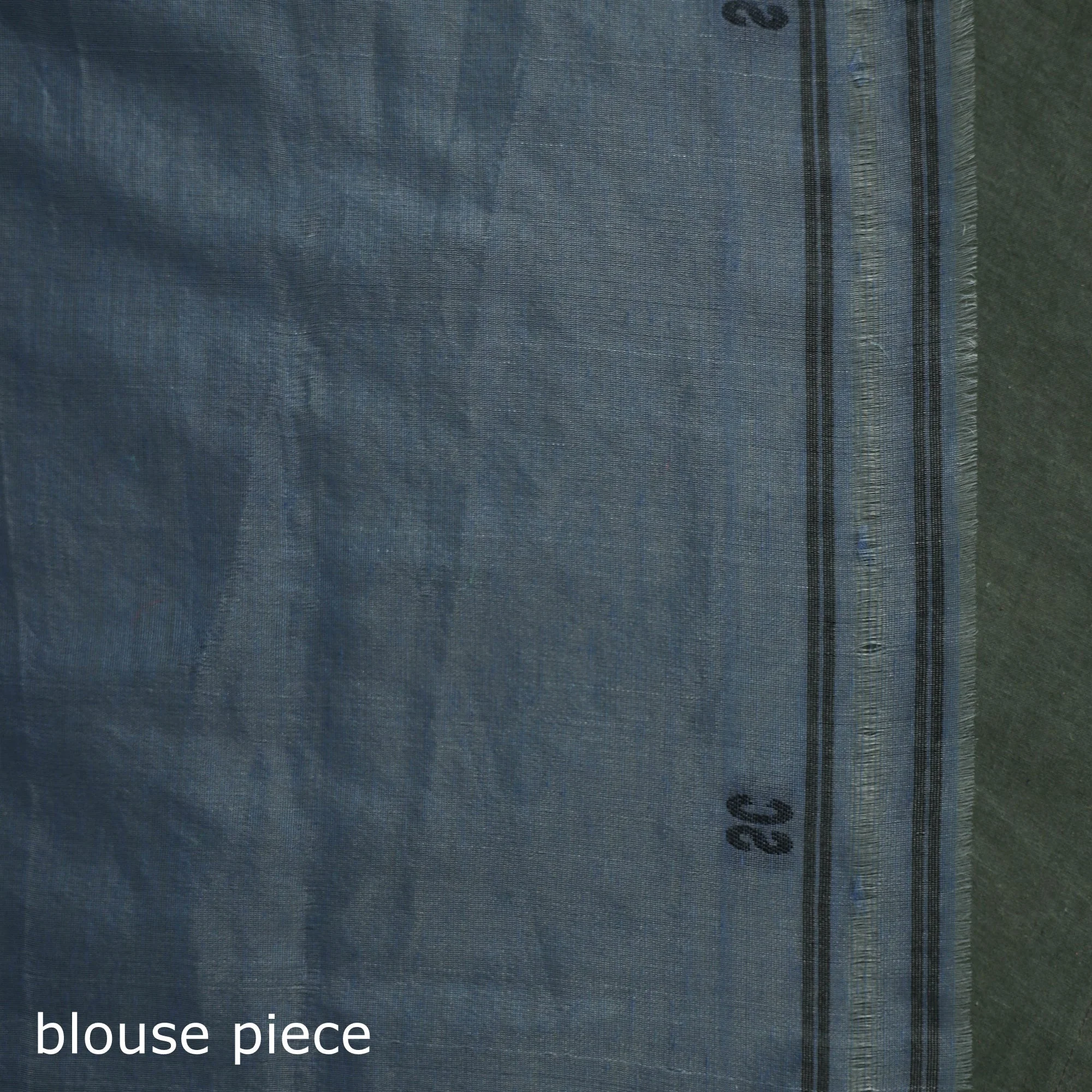 Blue - Silk Cotton Dhakai Jamdani Saree 12 - Image 5
