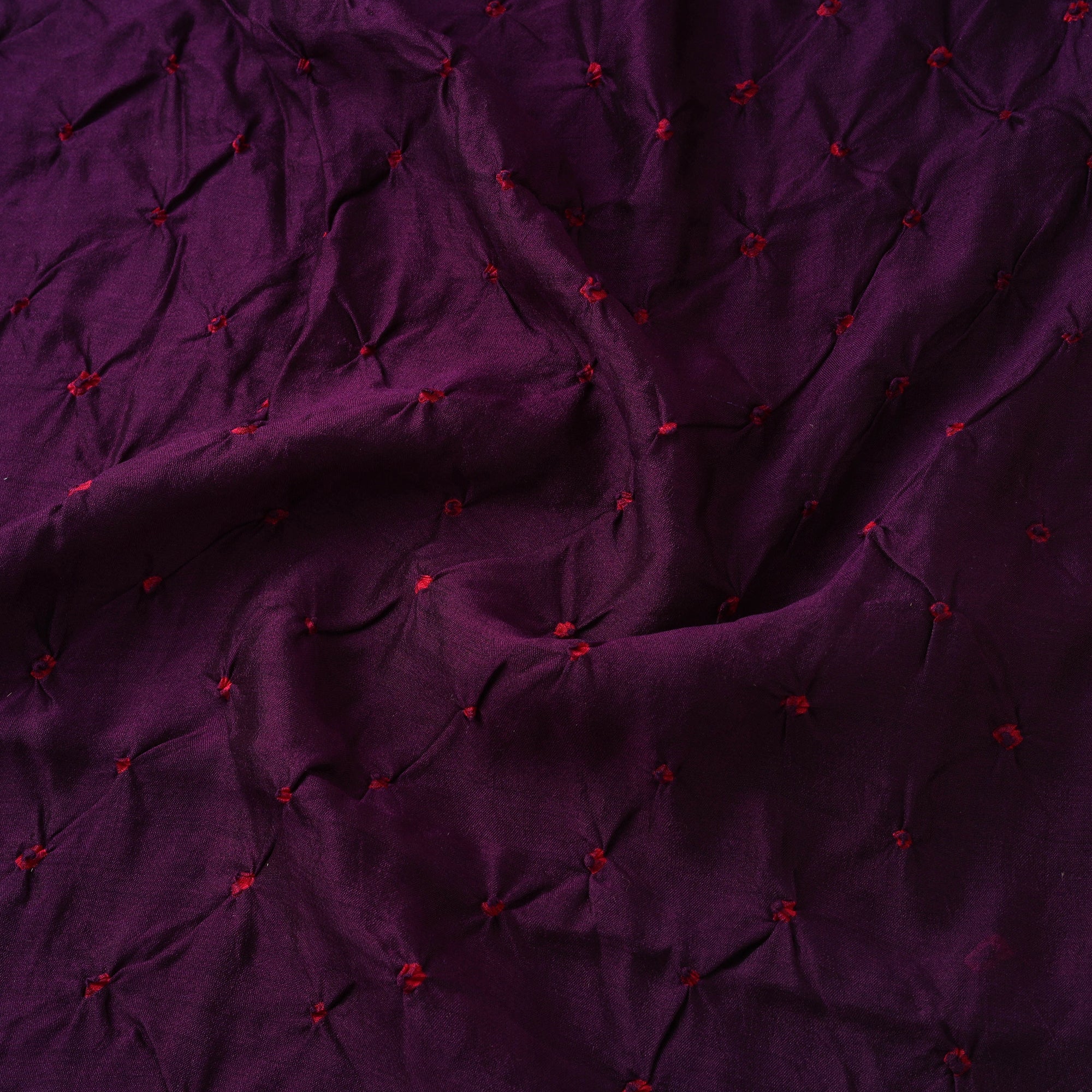 Purple - Silk Tie-Dye Bandhani Fabric with Zari Border 22 - Image 4