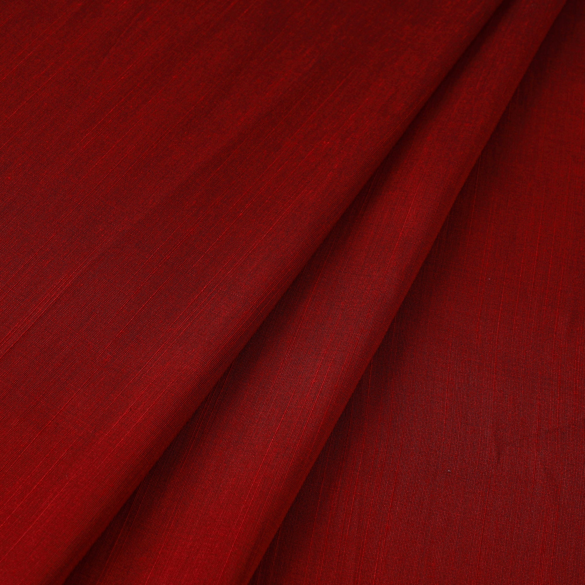 Red - Slub Silk Plain Fabric 09