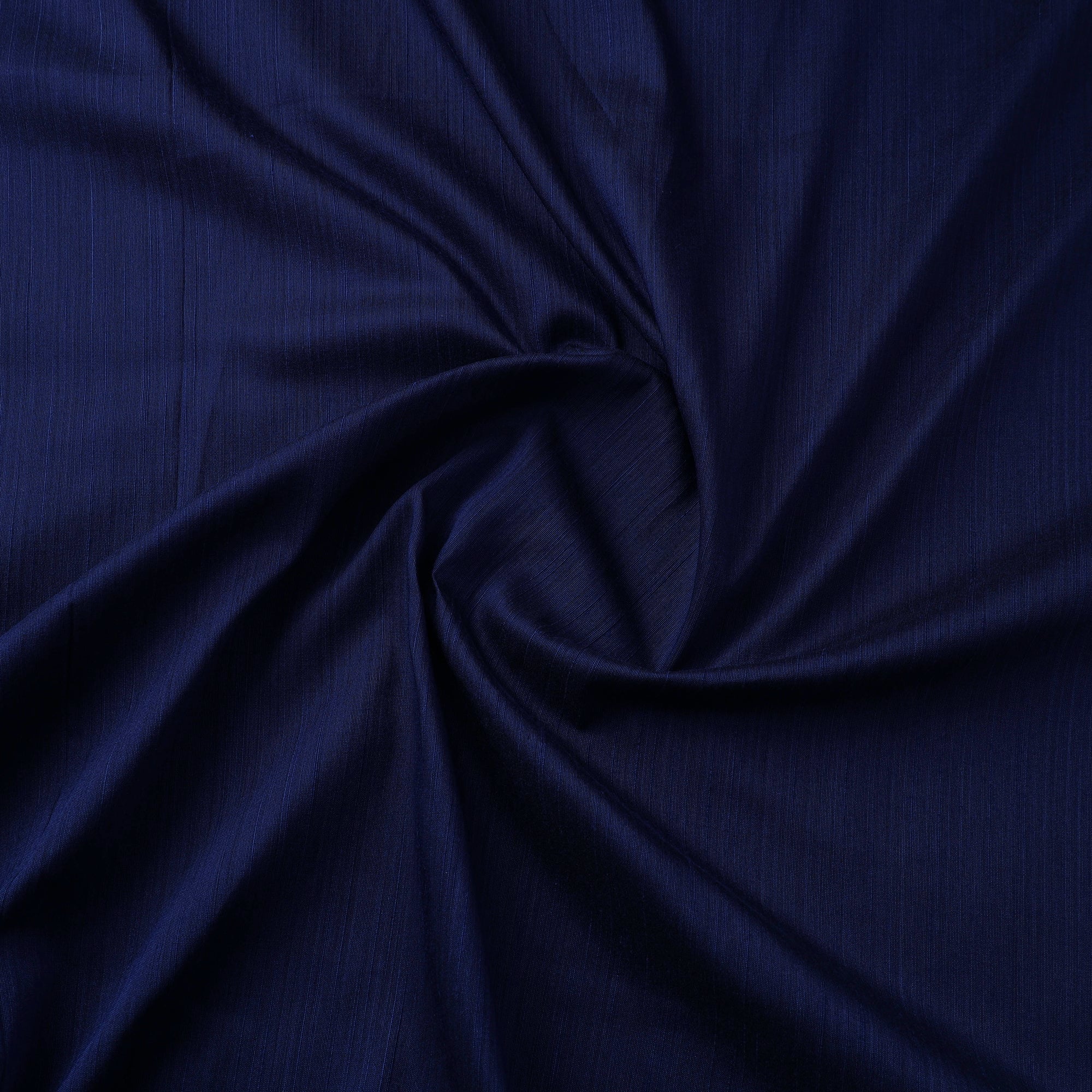 Blue - Slub Silk Plain Fabric 10 - Image 3