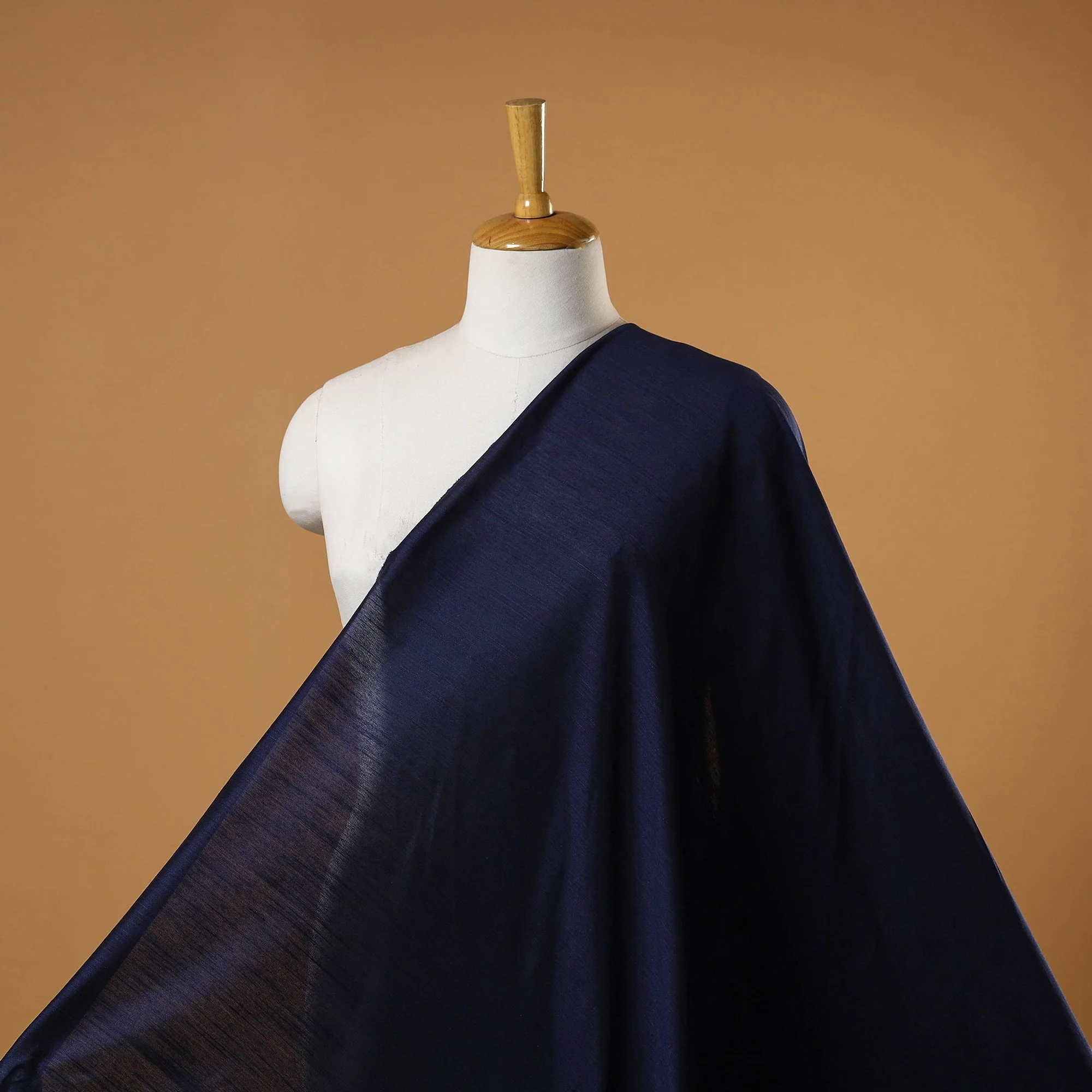 Blue - Slub Silk Plain Fabric 11 - Image 2