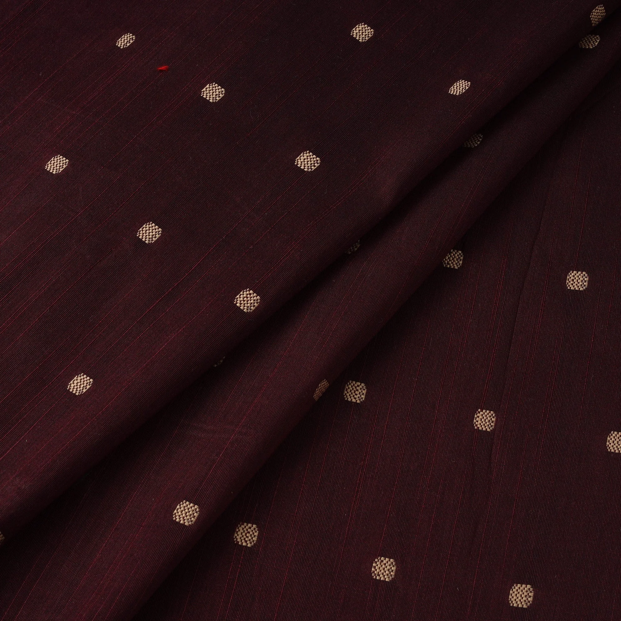 Maroon - Spun Dupion Viscose Silk Buti Fabric 08 - Image 2