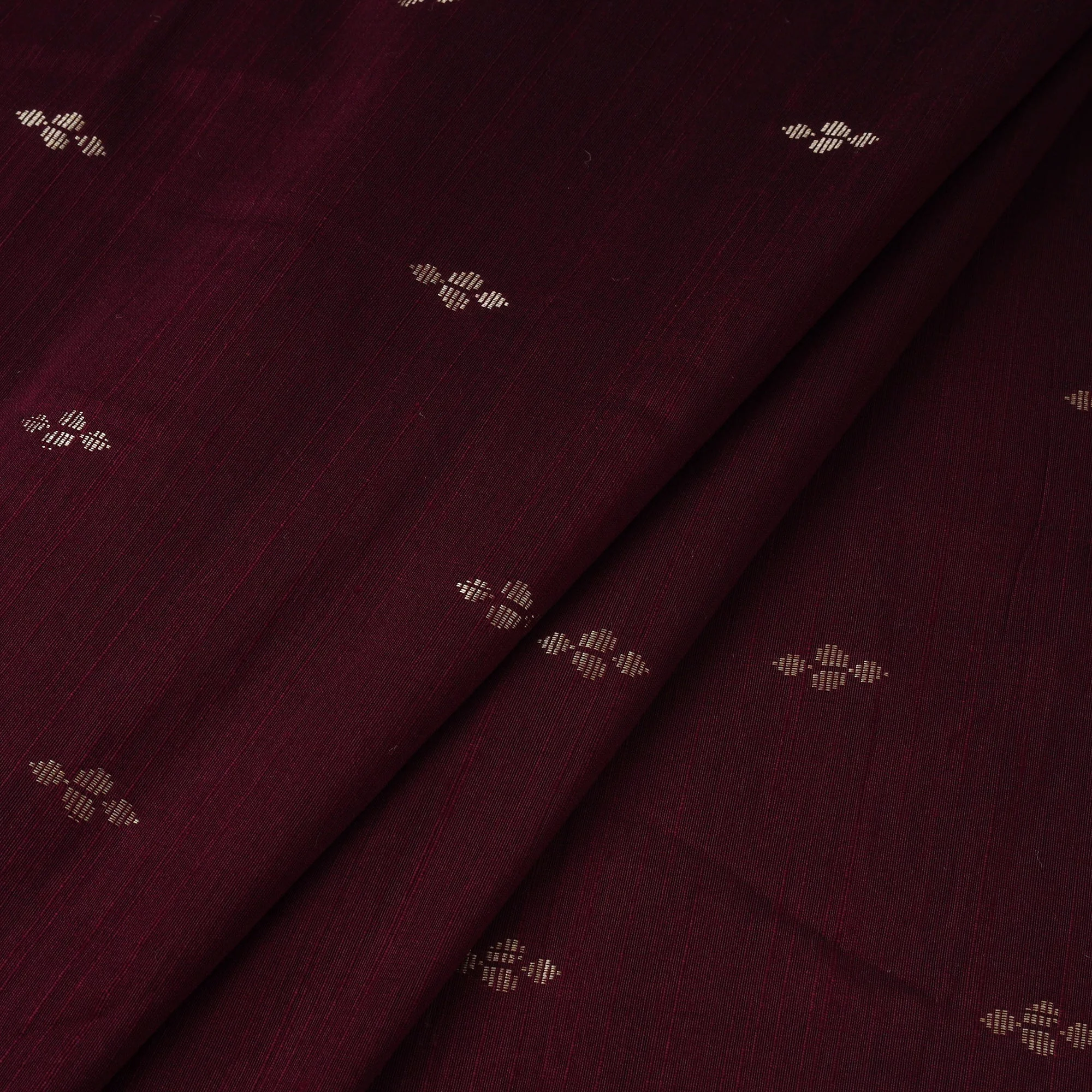 Maroon - Spun Dupion Viscose Silk Buti Fabric 11 - Image 2