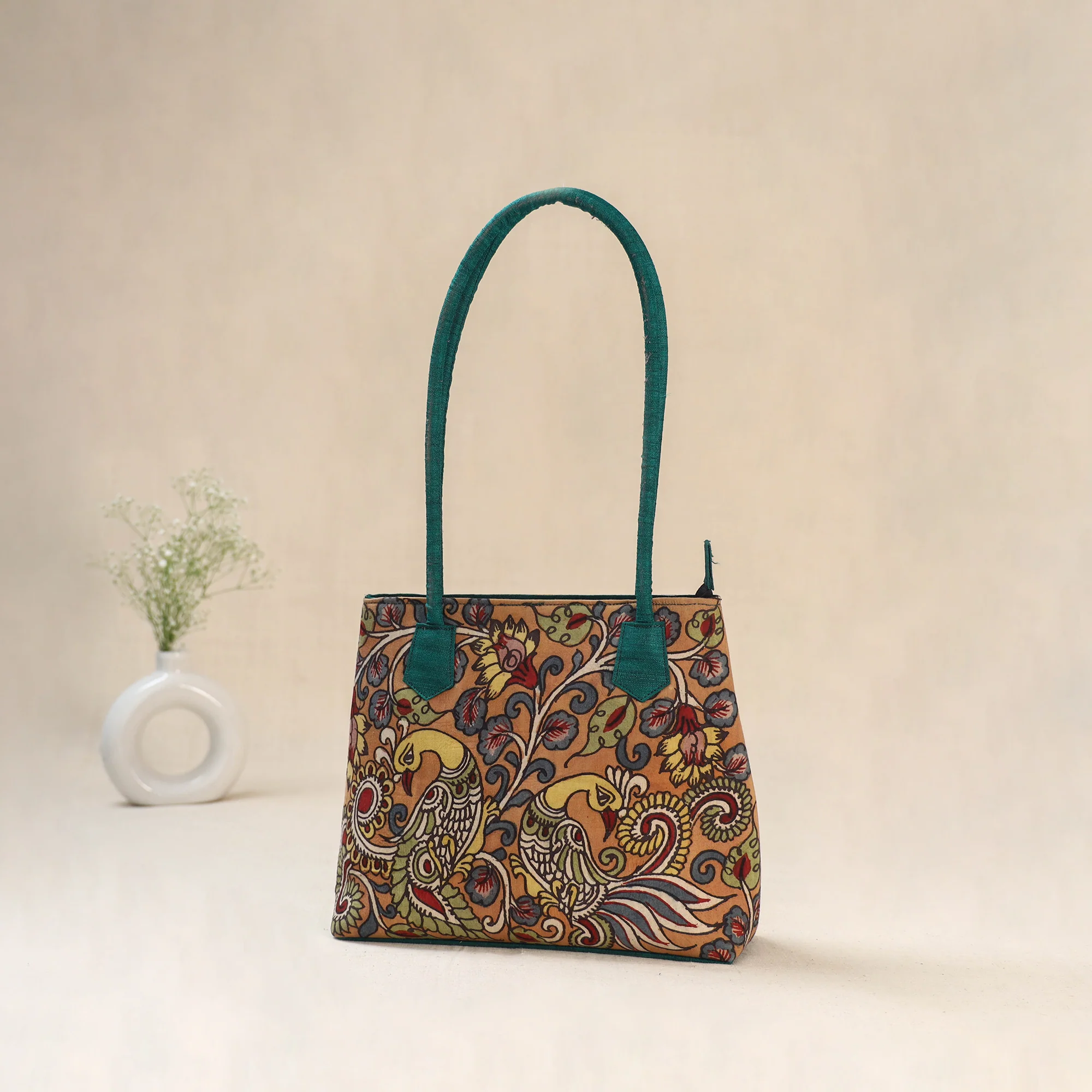Multicolor - Srikalahasti Kalamkari Handpainted Shoulder Bag 47