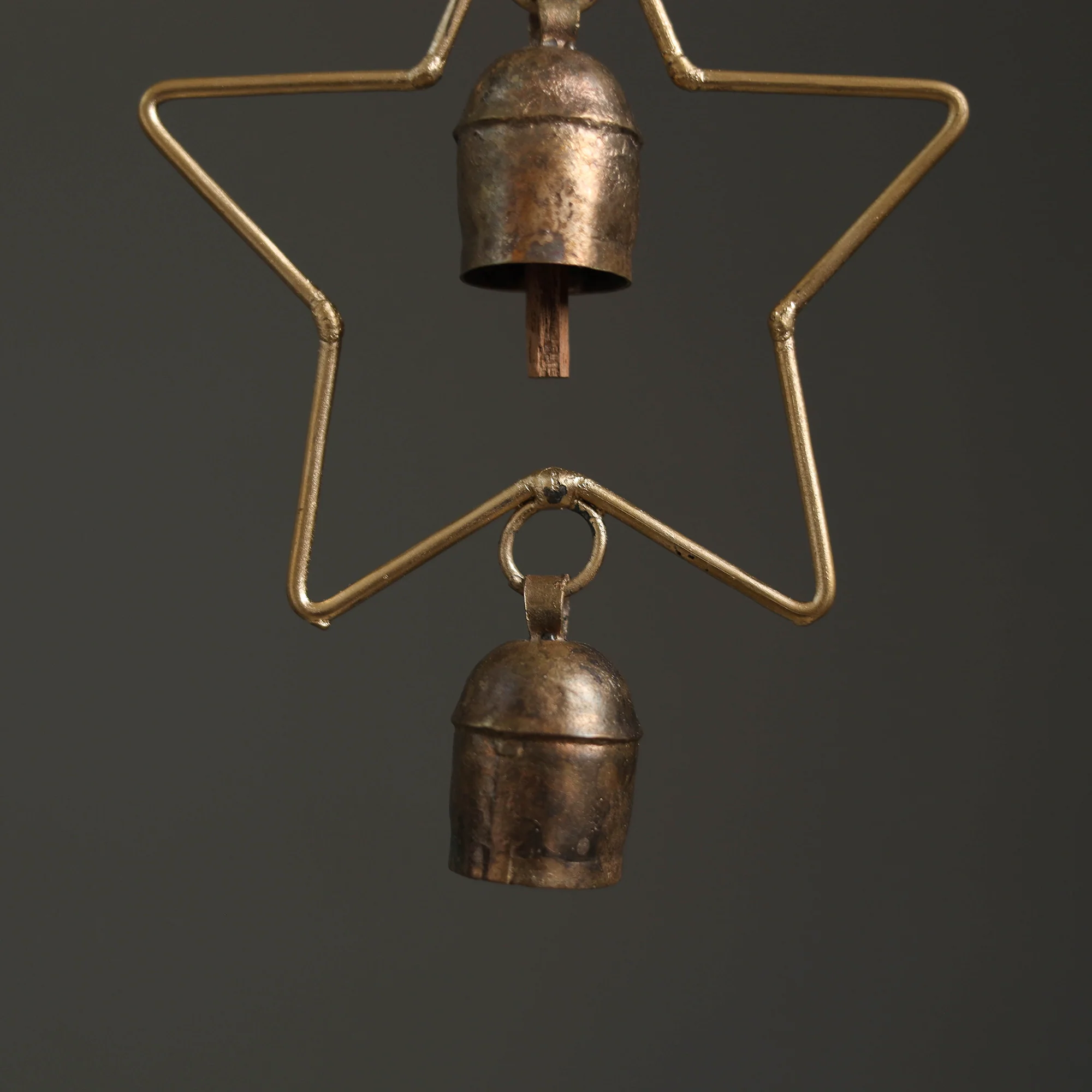 Star - Kutch Copper Coated 2 Bells Wind Chimes 23 - Image 4