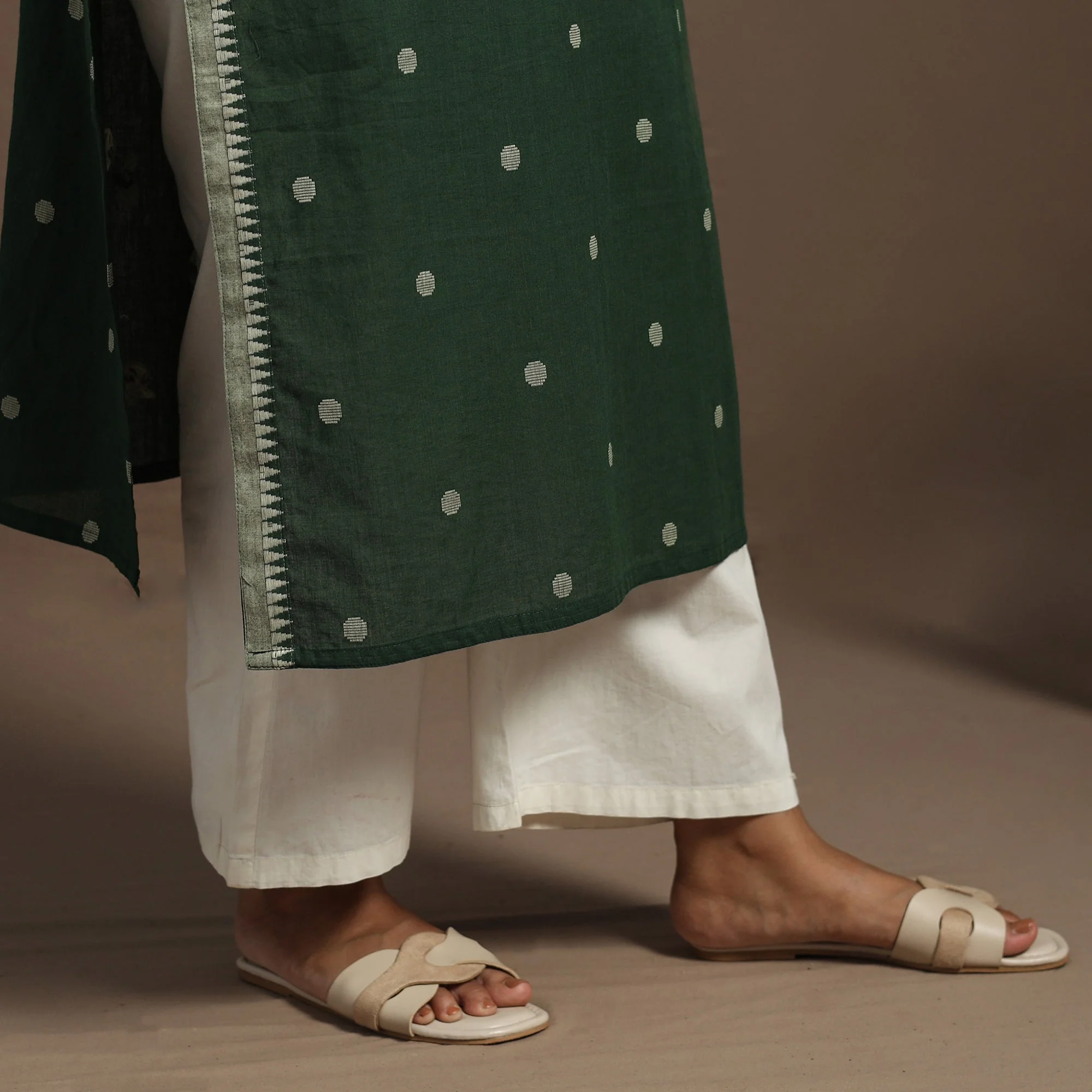 Green - Straight Cotton Jacquard Kurta 08 - Image 6