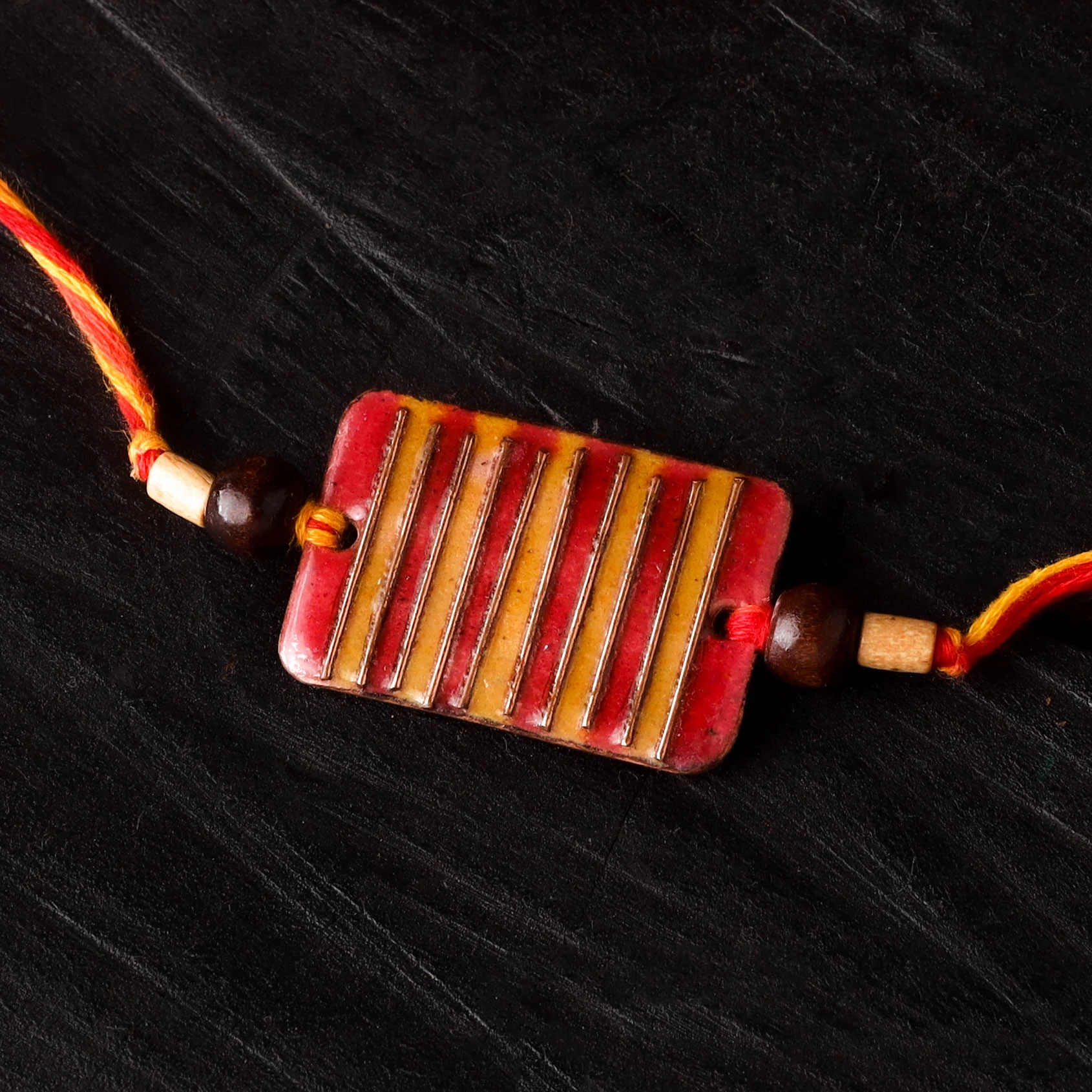 Stripes - Copper Enamel Work Rakhi by Ekibeki 42 - Image 2