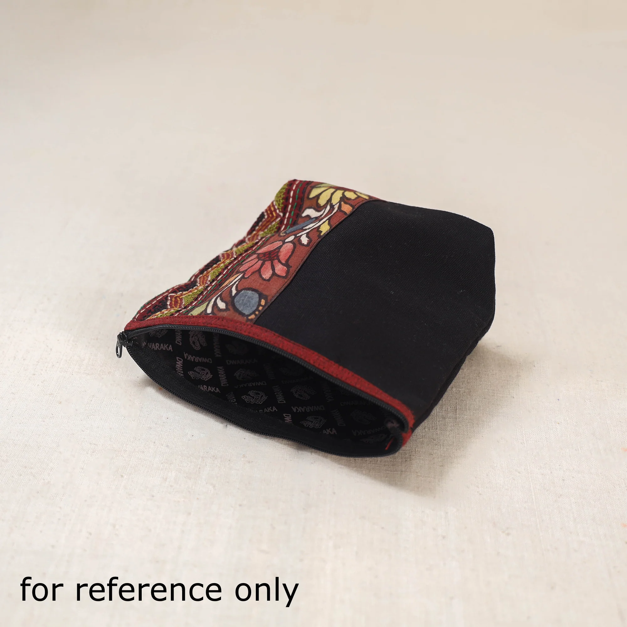 Green - Tagai Work Srikalahasti Kalamkari Handpainted Small Utility Pouch 124 - Image 4