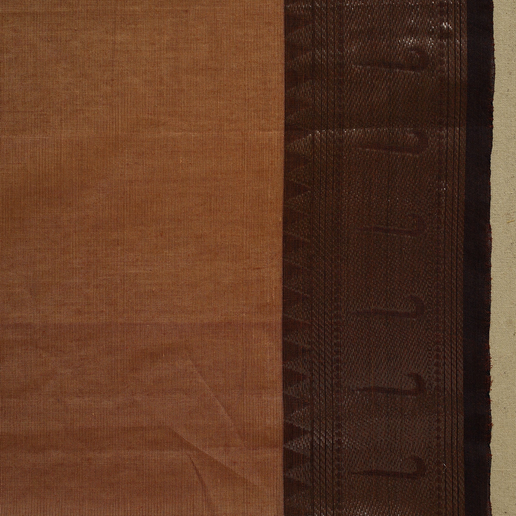 Brown - Thread Buti Cotton Kanchipuram Saree with Border 28 - Image 5