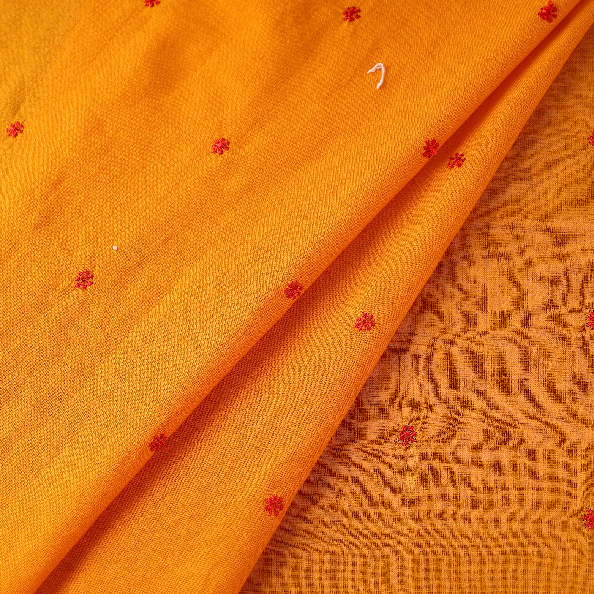Orange - Thread Buti Cotton Plain Fabric 05 - Image 2