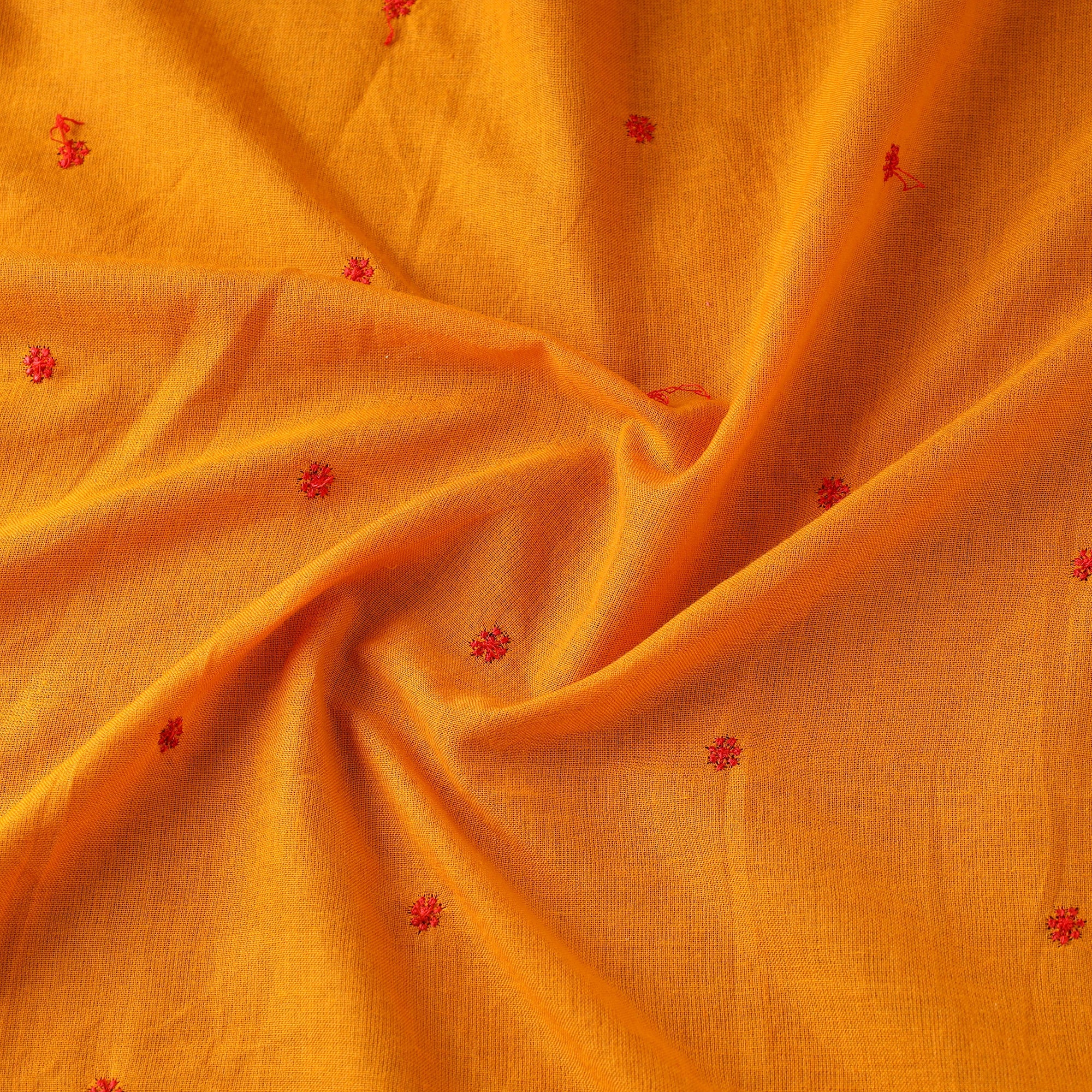 Orange - Thread Buti Cotton Plain Fabric 05 - Image 3