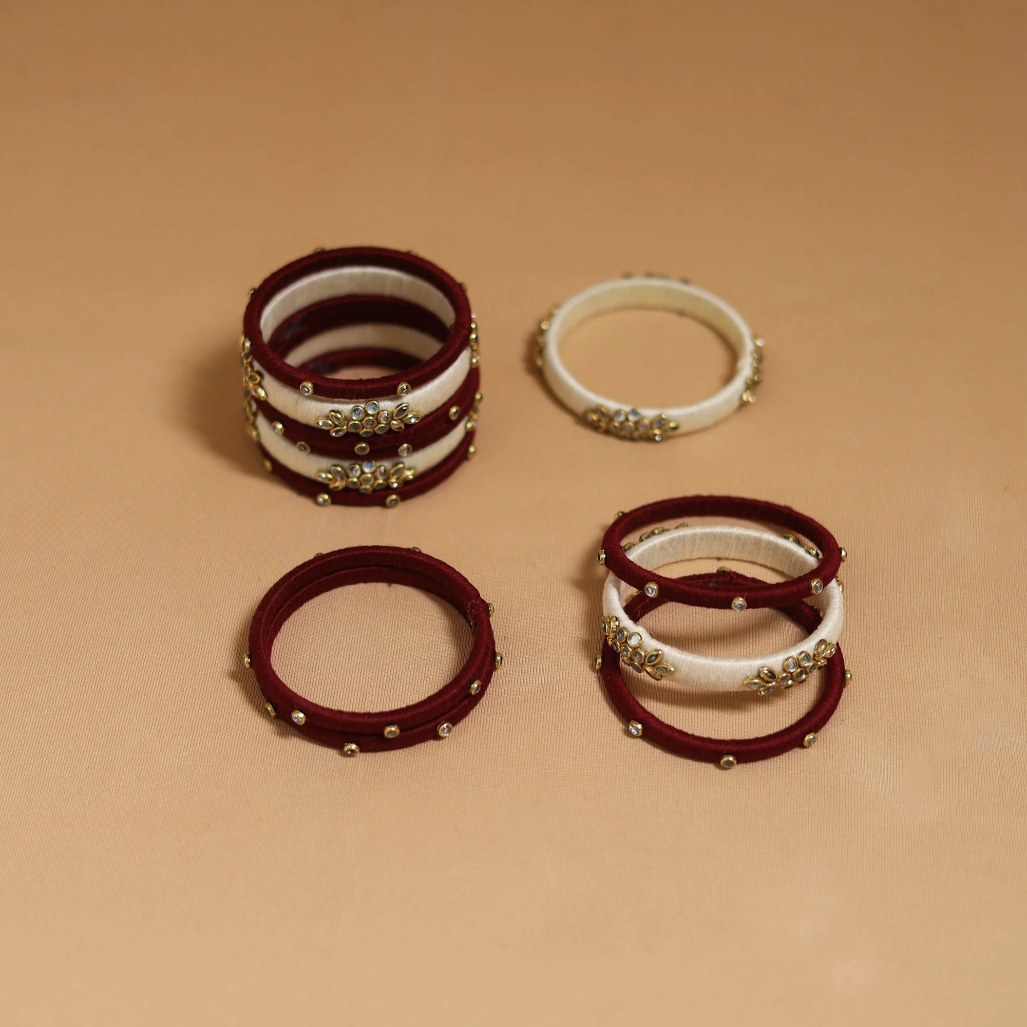 Thread Kundan Work Handmade Bangle Set 17 - Image 2