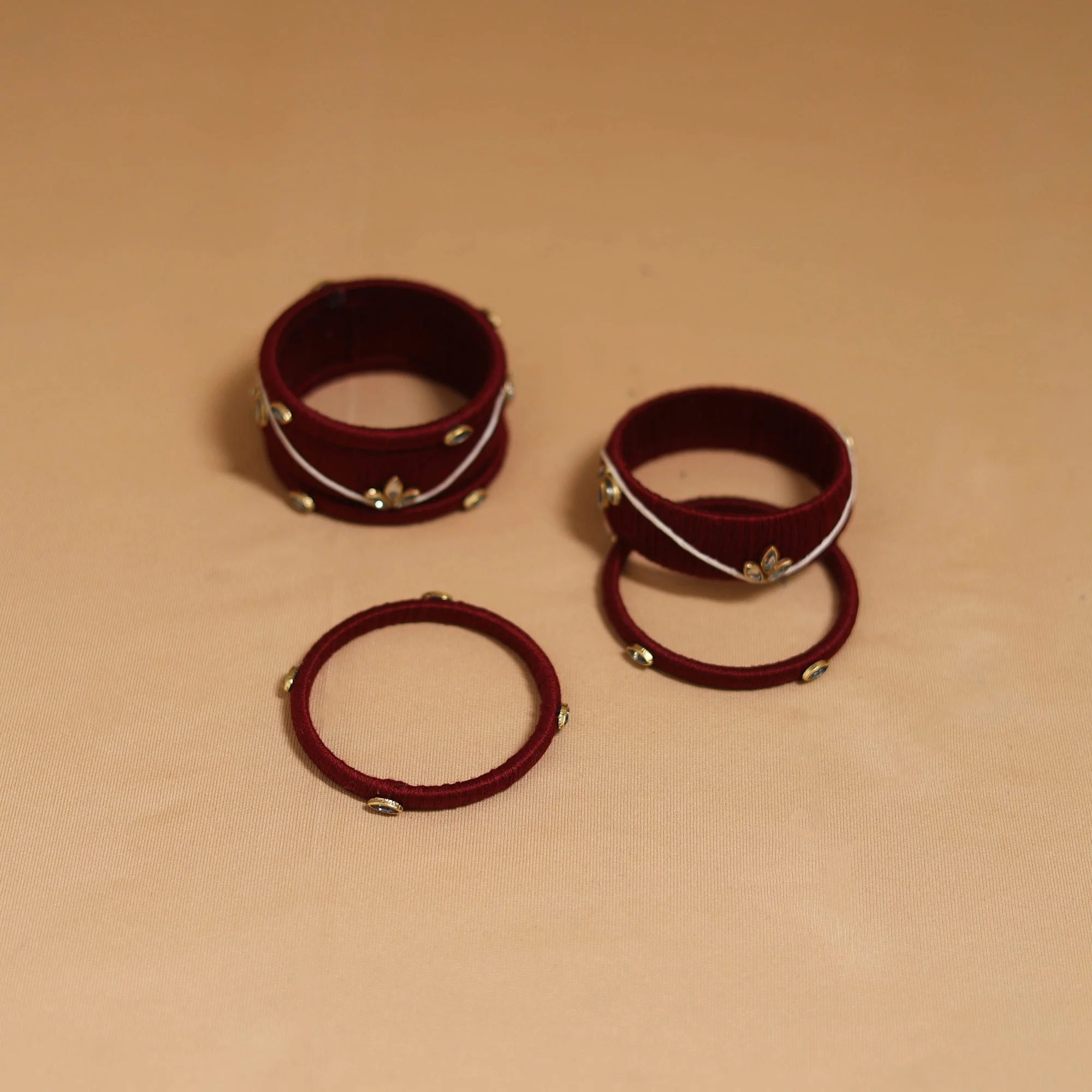 Thread Kundan Work Handmade Bangle Set 18 - Image 2